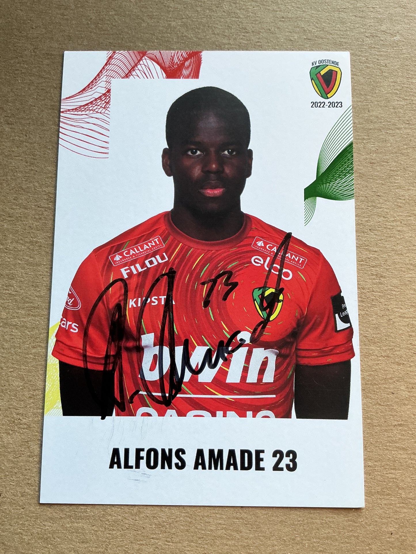 Alfons Amade, Germany 🇩🇪 KV Oostende 2022/23 hand signed