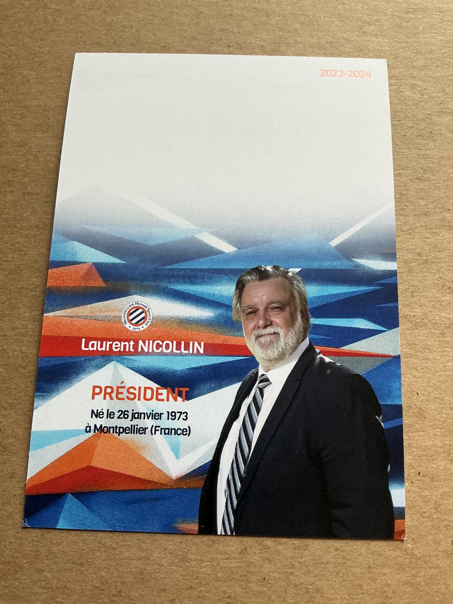 Laurent Nicollin, France 🇫🇷 Montpellier HSC 2023/24 hand signed