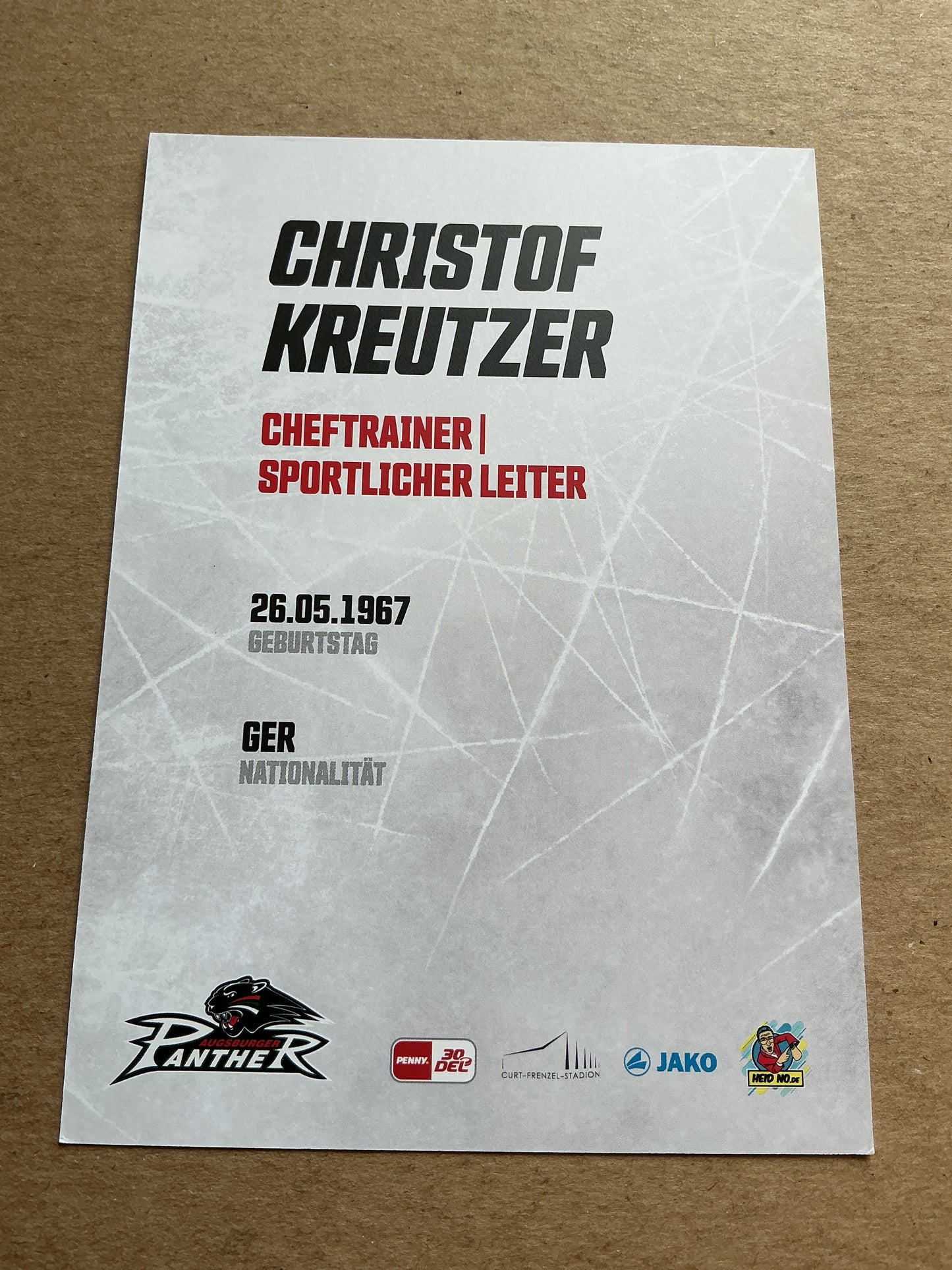 Christof Kreutzer, Germany 🇩🇪 Augsburg Panther 2023/24 hand signed