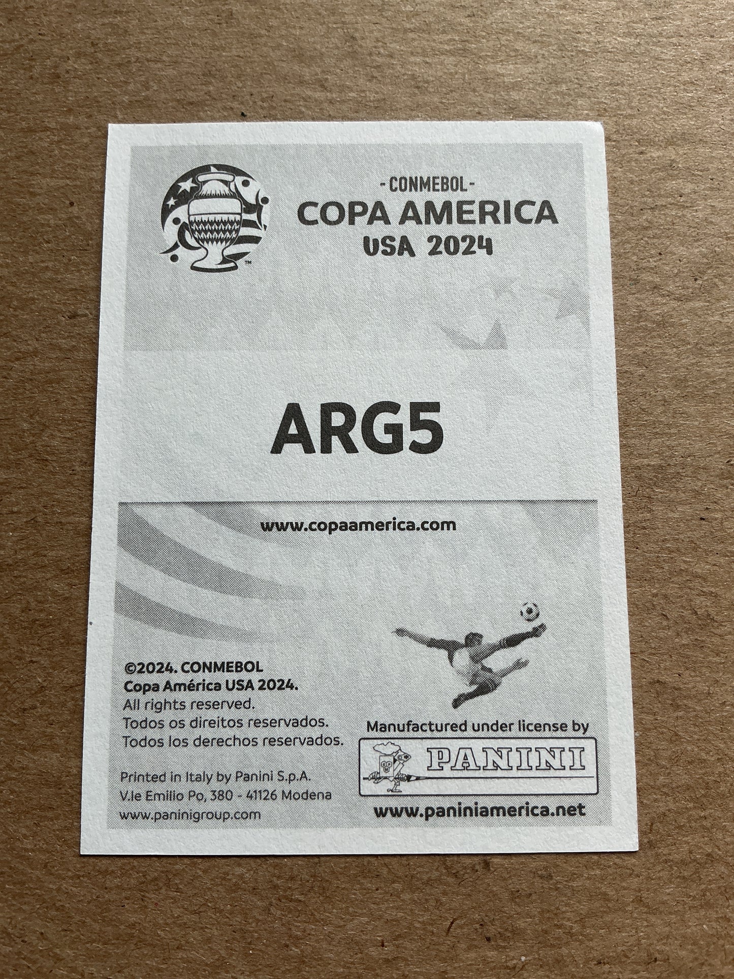 Nicolas Otamendi, Argentina 🇦🇷 Copa America 2024 Panini hand signed