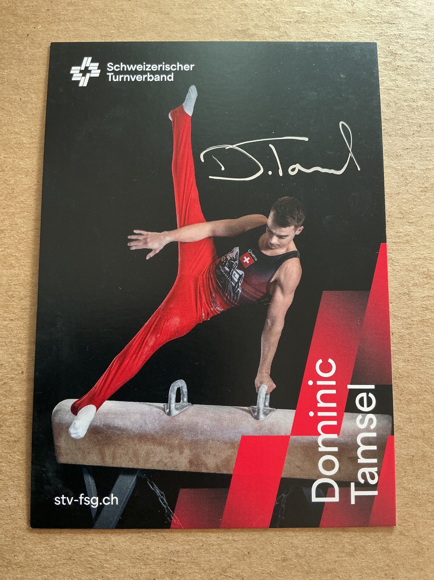 Dominic Tamsel, Switzerland 🇨🇭 Gymnastics Sports 2025 hand signed