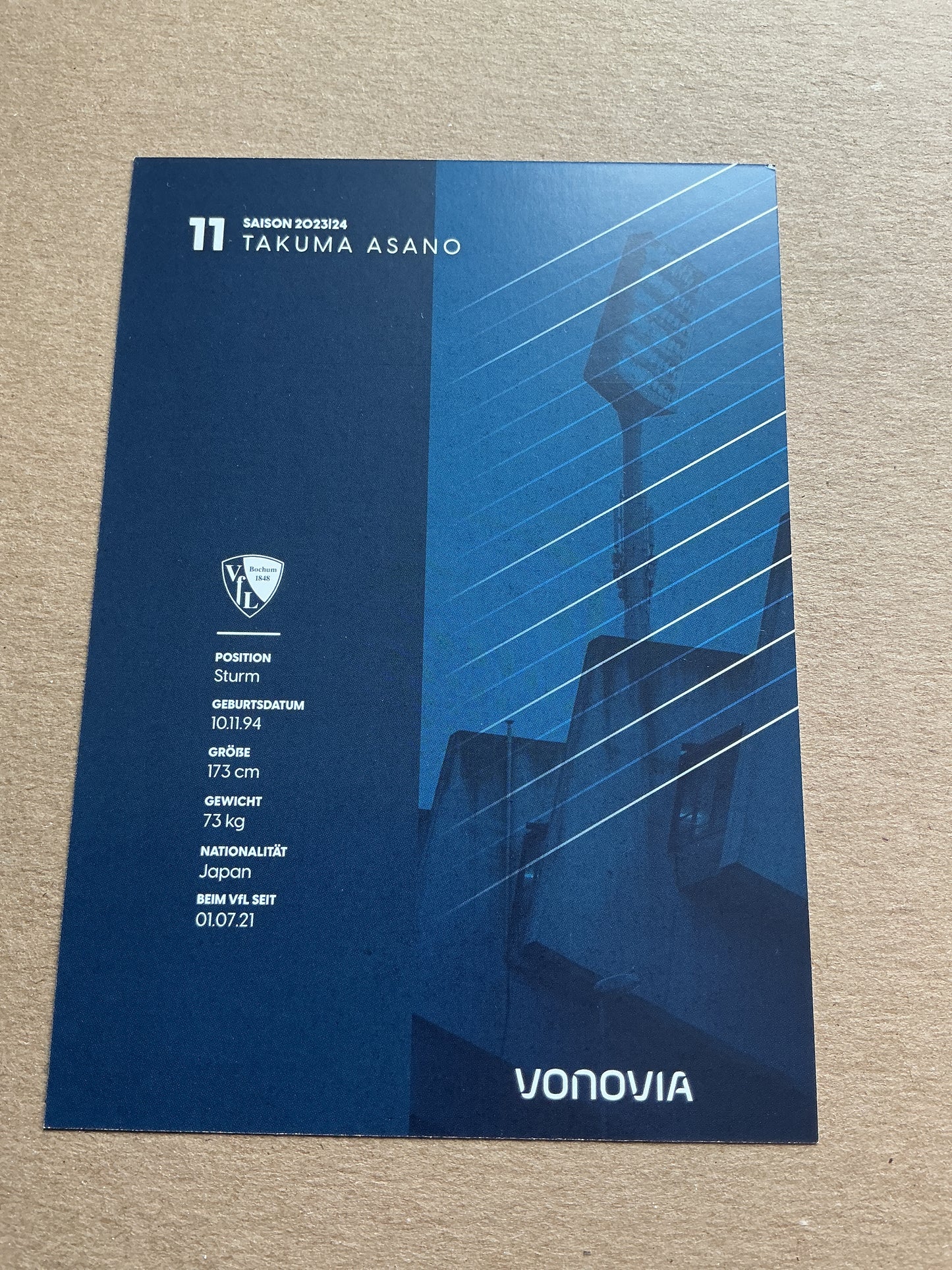 Takuma Asano, Japan 🇯🇵 VfL Bochum 2023/24 hand signed