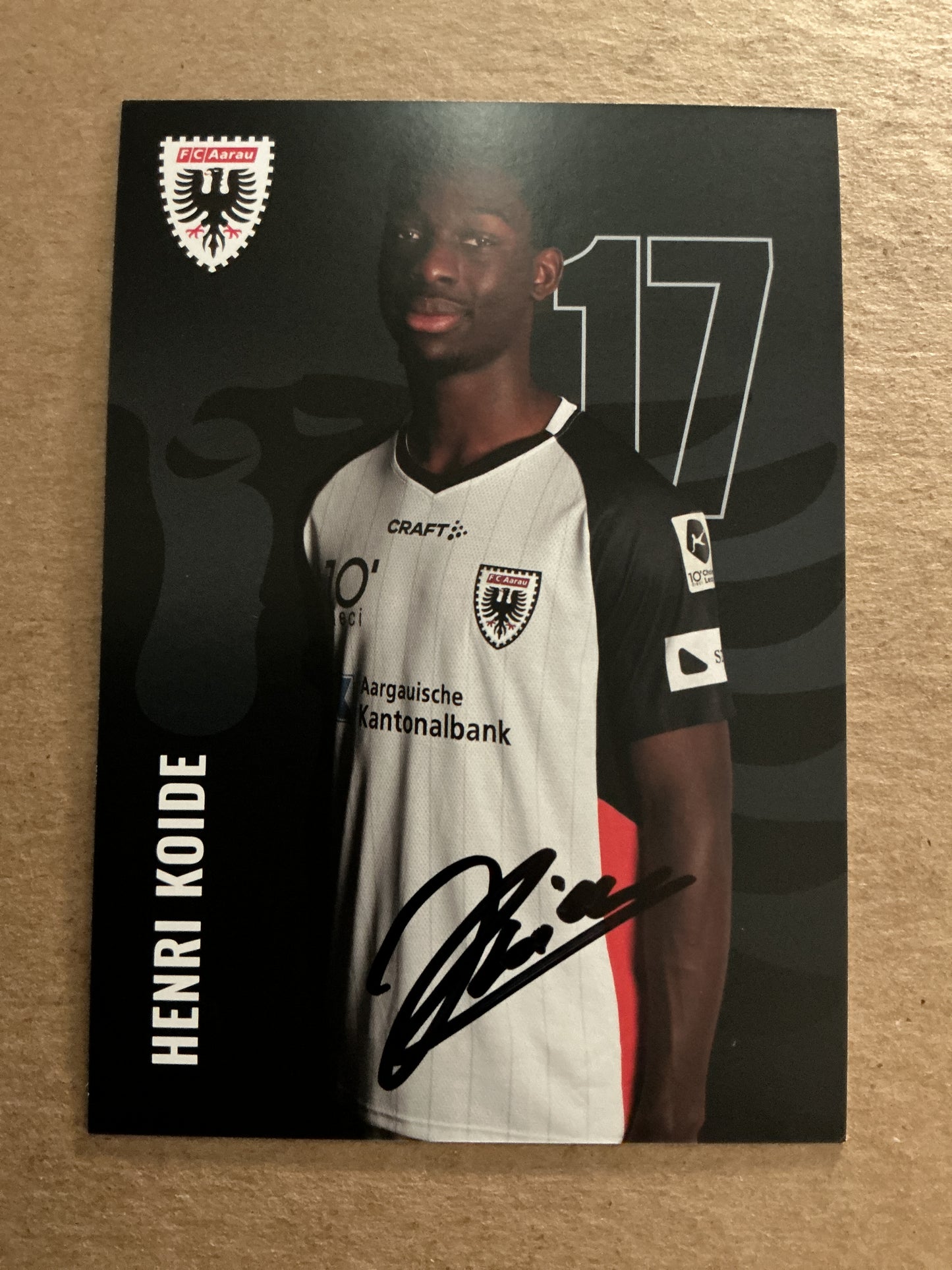 Henri Koide, Switzerland 🇨🇭 FC Aarau 2024/25 hand signed