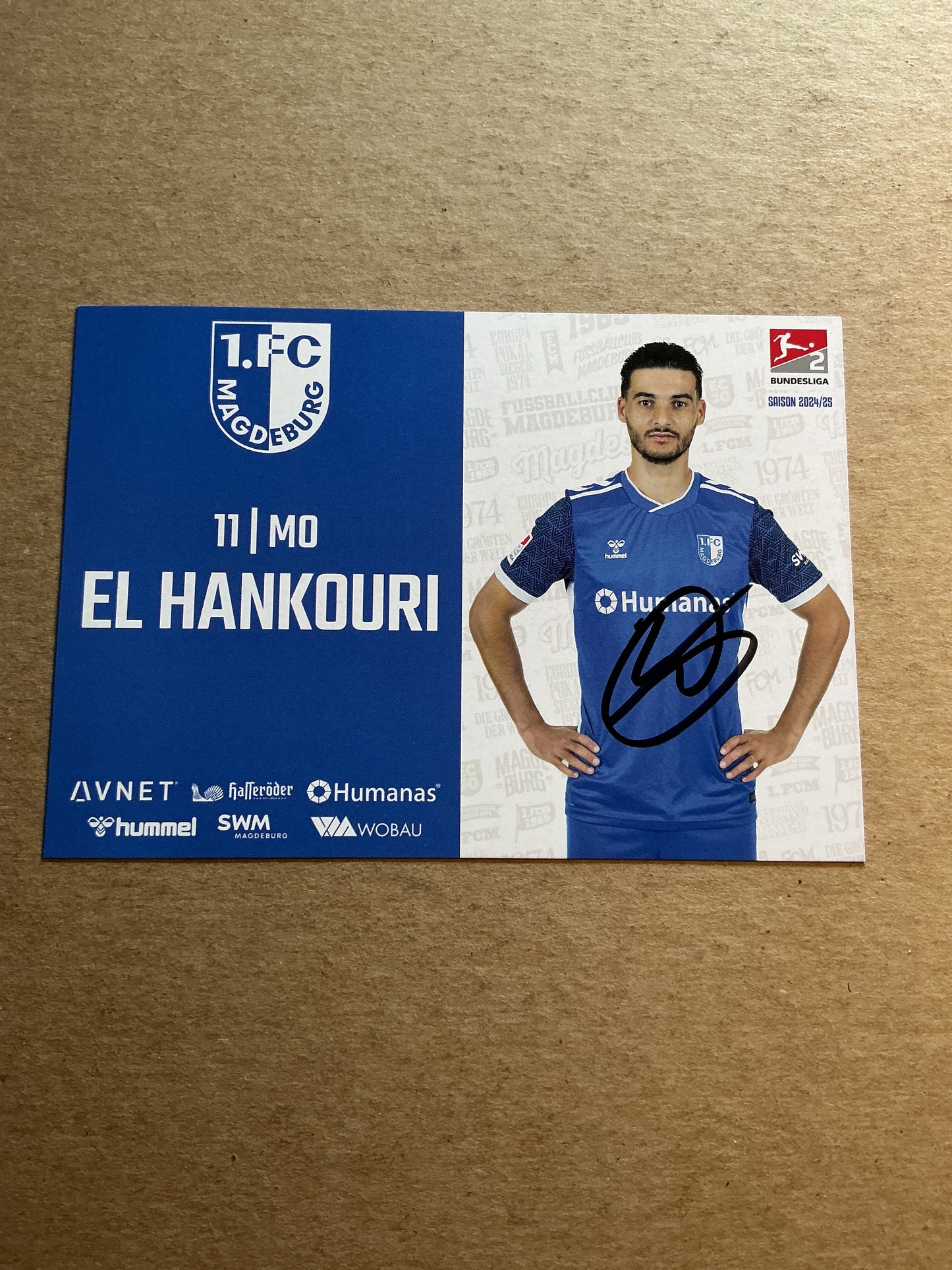 Mo El Hankouri, Netherlands 🇳🇱 1.FC Magdeburg 2024/25 hand signed