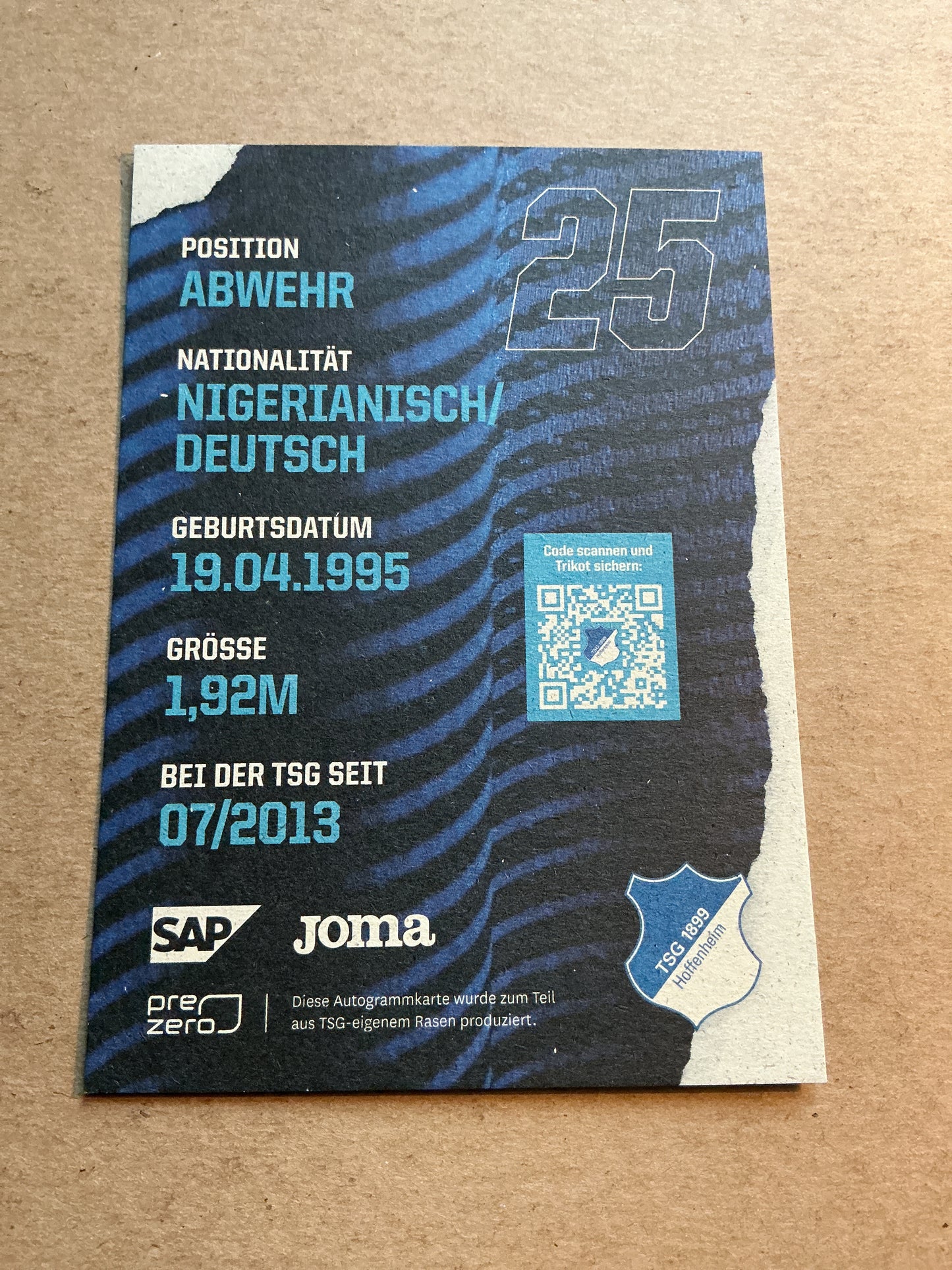 Kevin Akpoguma, Nigeria π³π¬ TSG 1899 Hoffenheim 2021/22 hand signed