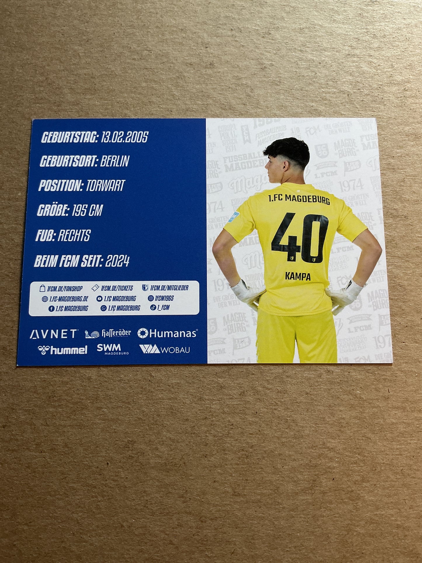 Robert Kampa, Germany 🇩🇪 1.FC Magdeburg 2024/25 hand signed