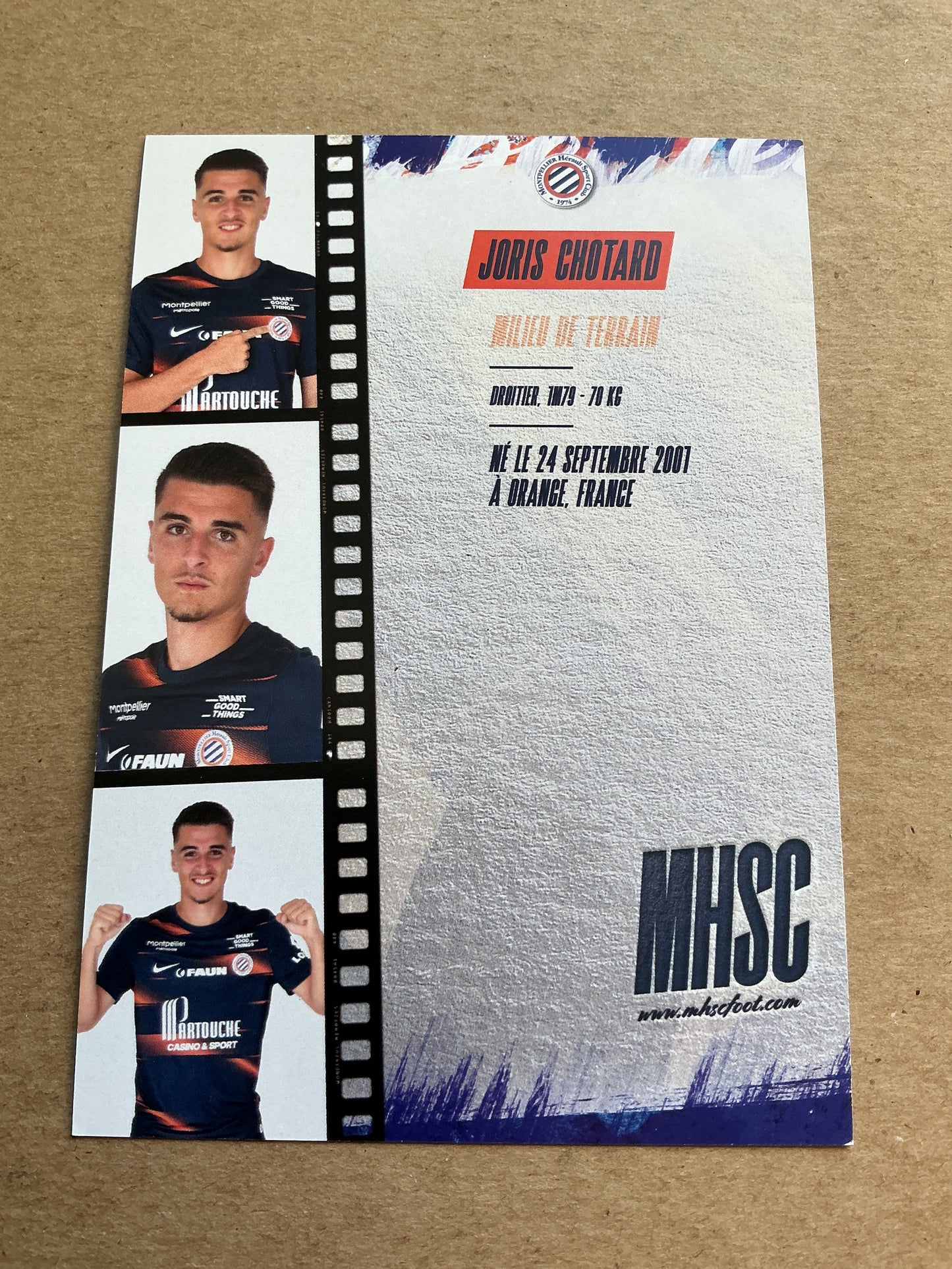 Joris Chotard, France 🇫🇷 Montpellier HSC 2022/23 hand signed