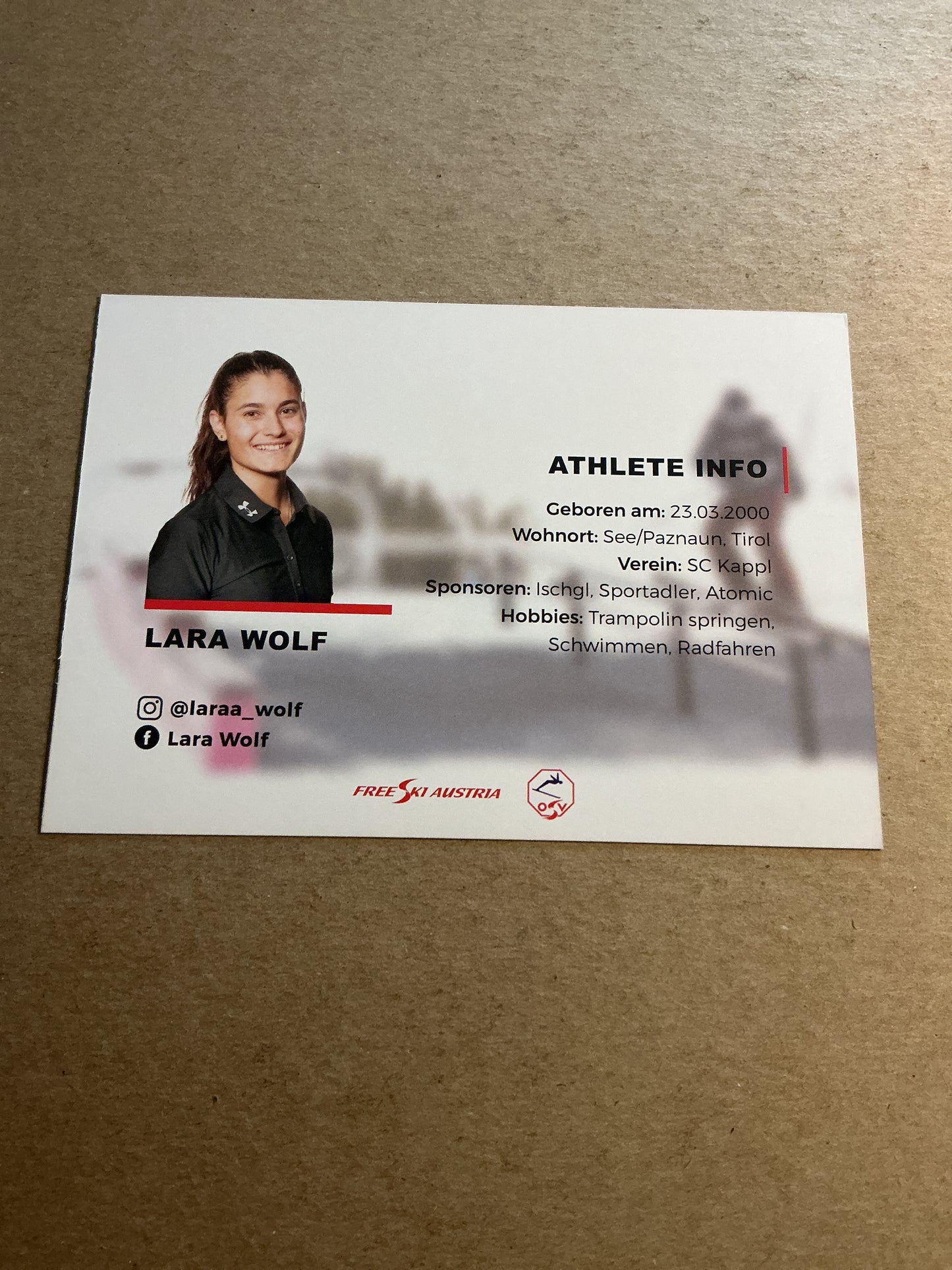 Lara Wolf, Austria 🇦🇹 Fresstyle Winter Sports 2024/25 hand signed