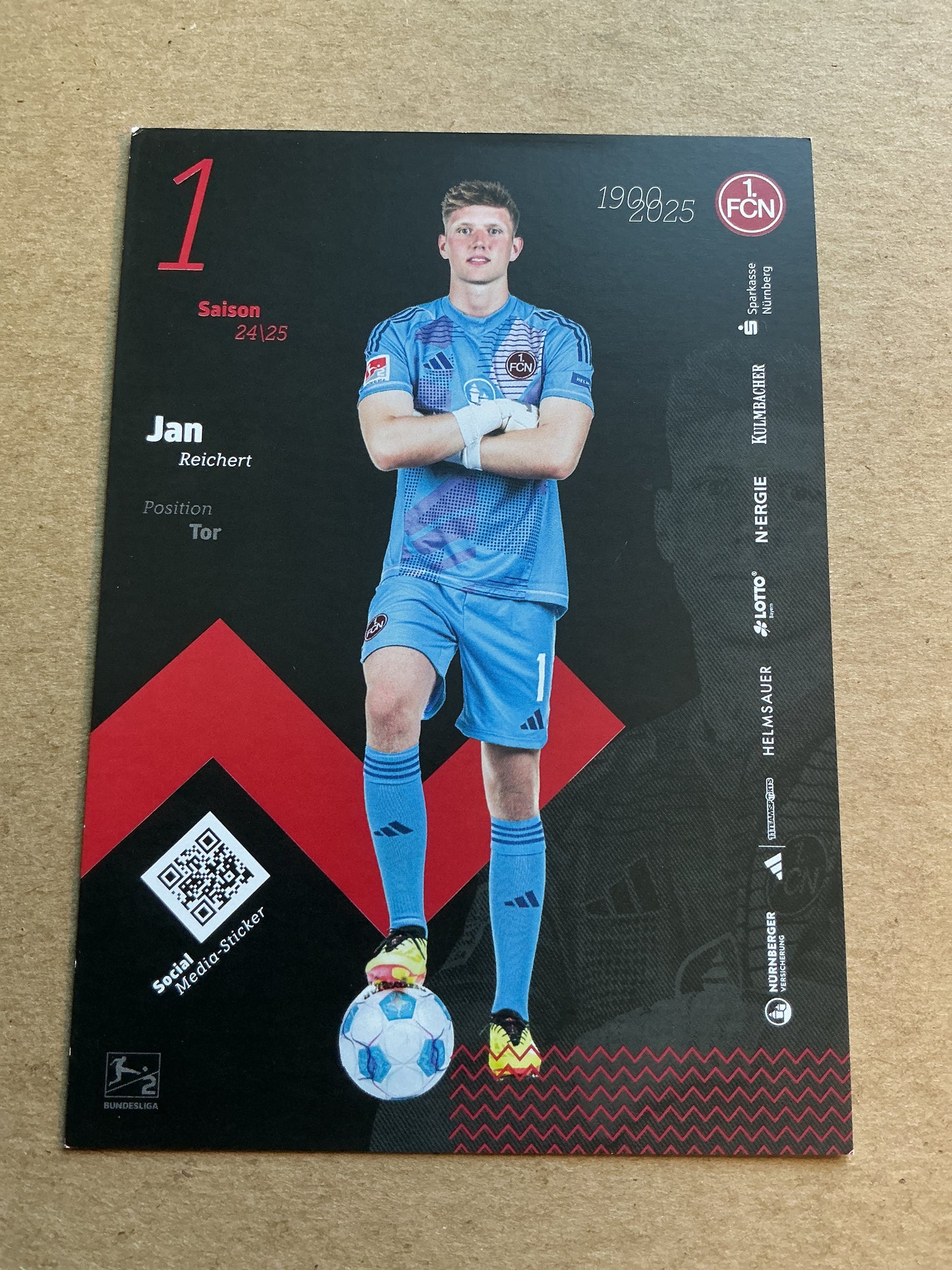 Jan Reichert, Germany 🇩🇪 1.FC Nürnberg 2024/25 hand signed