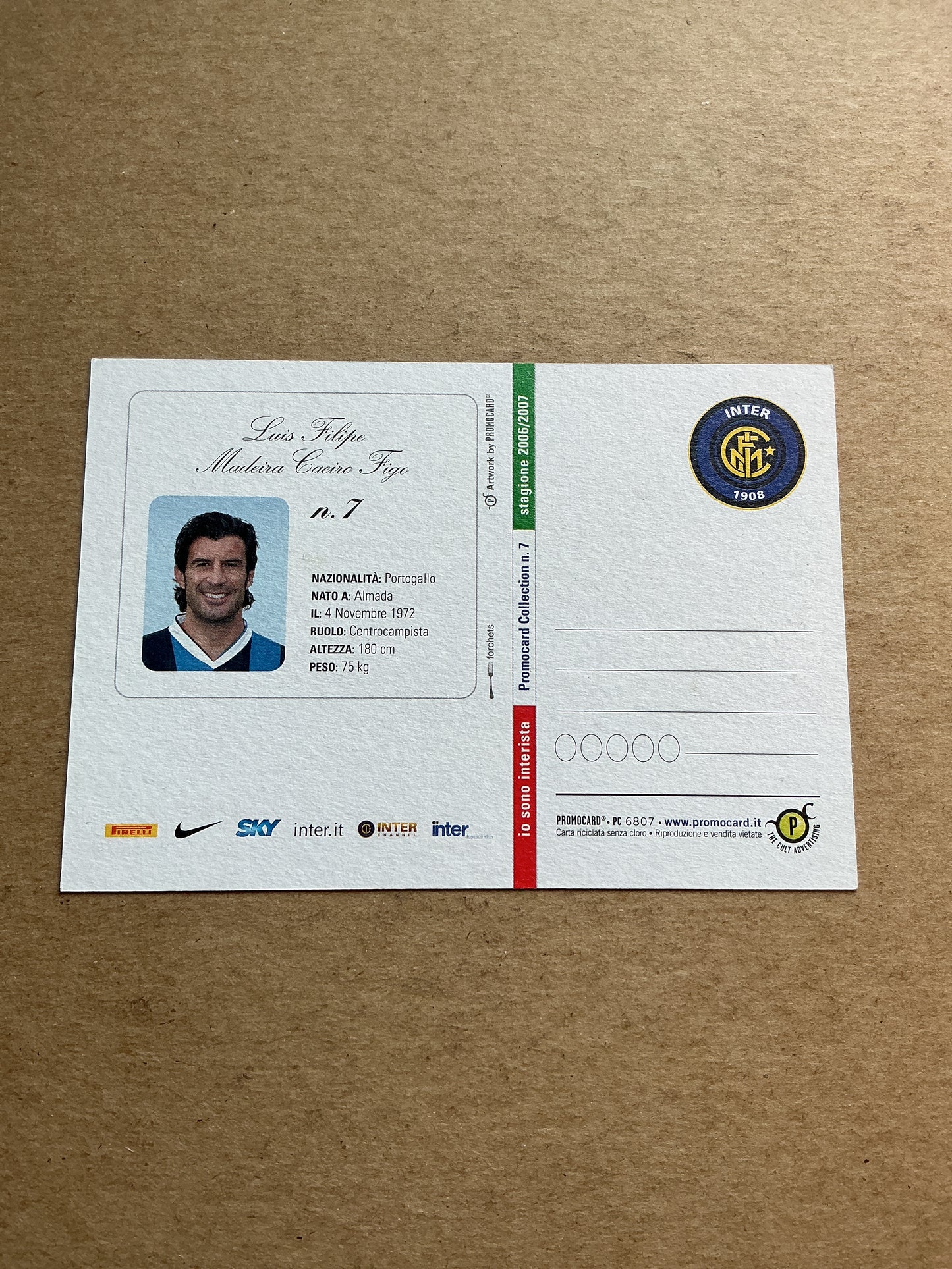 Luis Figo, Portugal ๐ต๐น FC Internazionale Milano 2006/07 hand signed