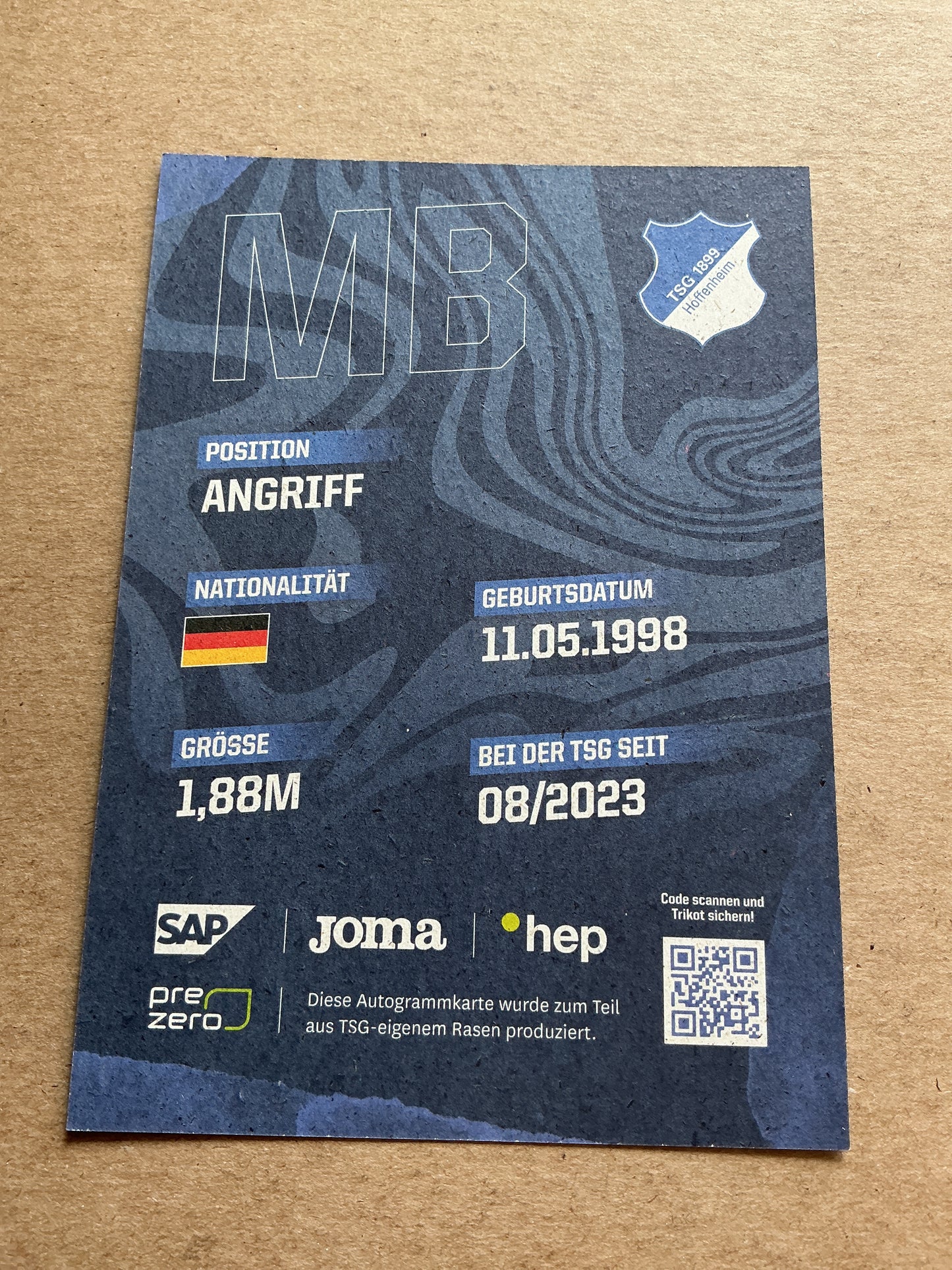 Mergim Berisha, Germany 🇩🇪 TSG 1899 Hoffenheim 2023/24 hand signed