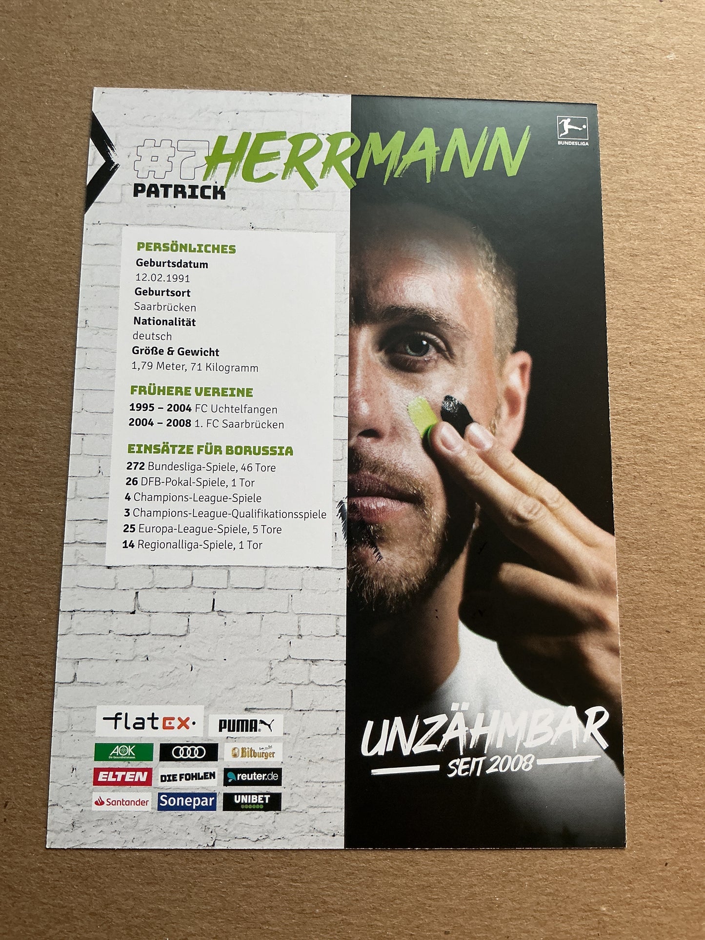 Patrick Herrmann, Germany 🇩🇪 Borussia Mönchengladbach 2020/21 hand signed