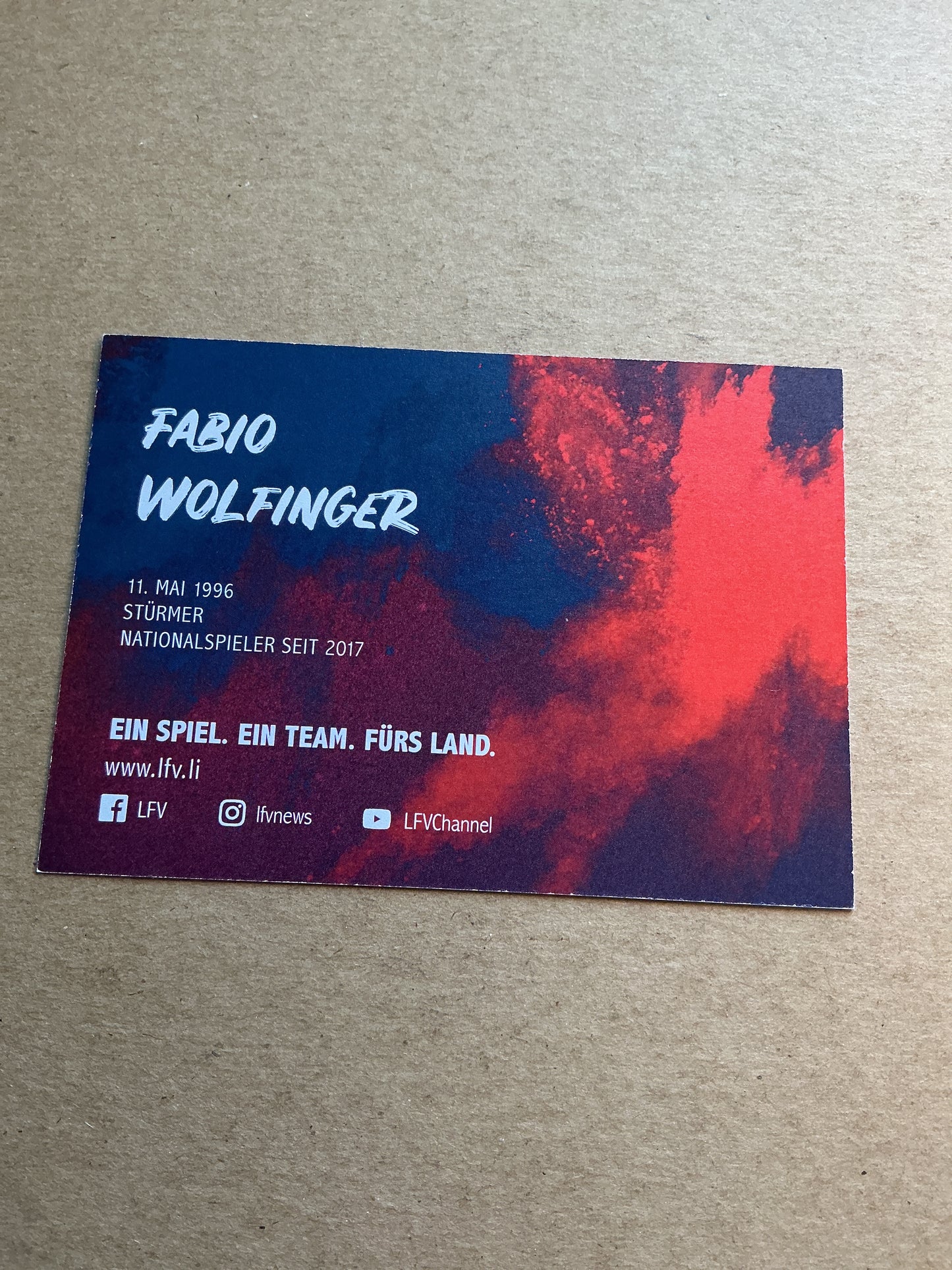 Fabio Wolfinger, Liechtenstein 🇱🇮 2025 hand signed