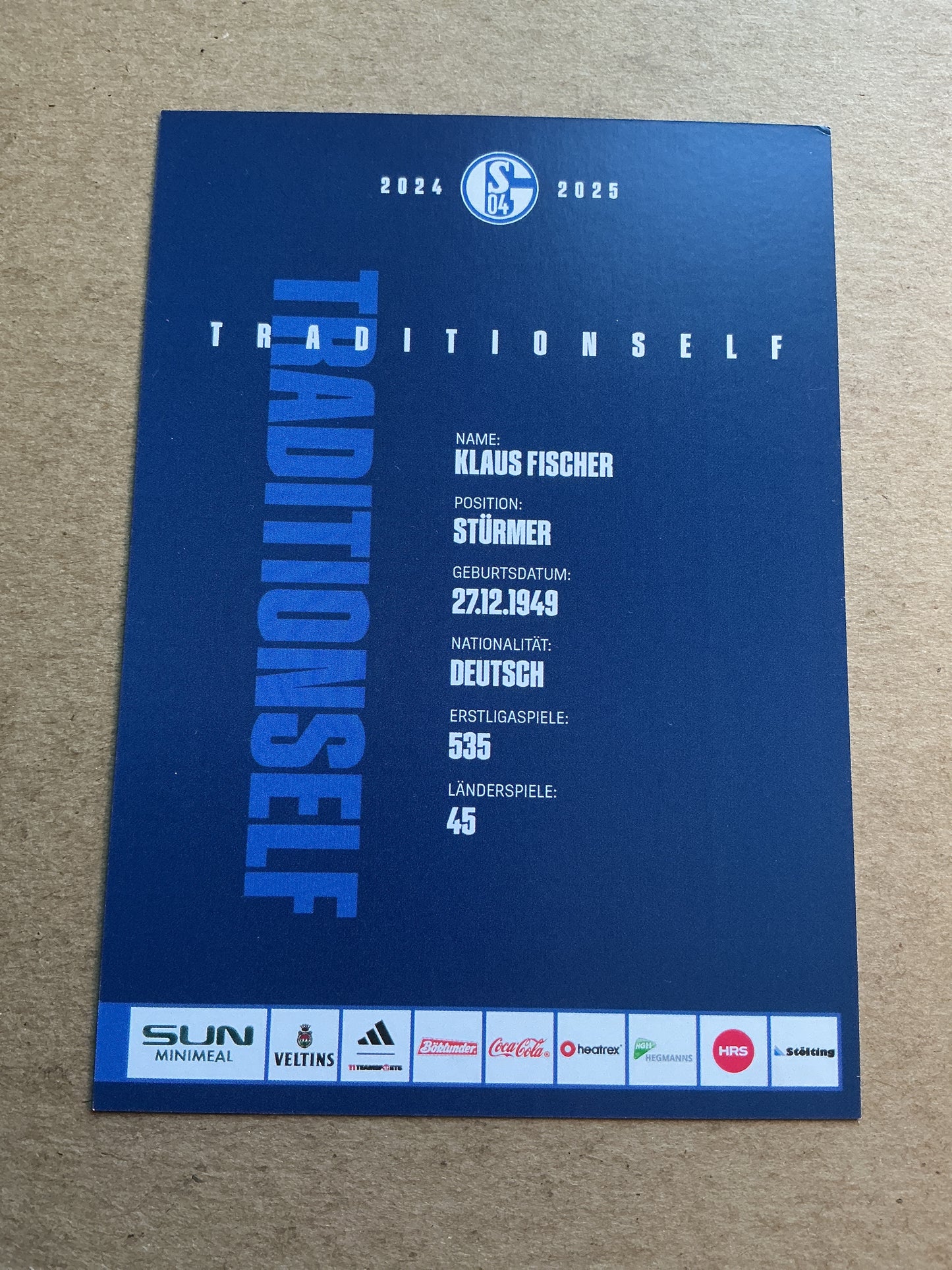 Klaus Fischer, Germany 🇩🇪 FC Schalke 04 2024/25 hand signed