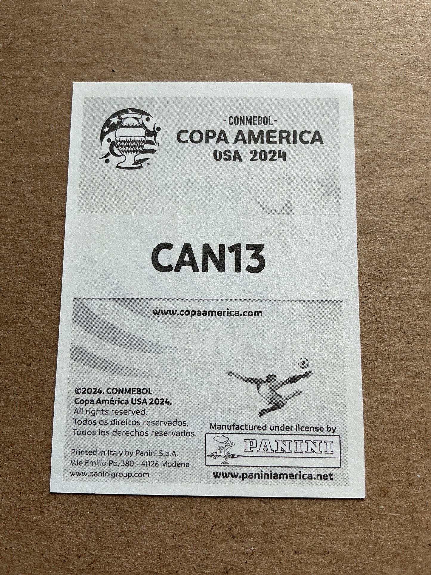 Stephen Eustaquio, Canada 🇨🇦 Copa America 2024 Panini hand signed