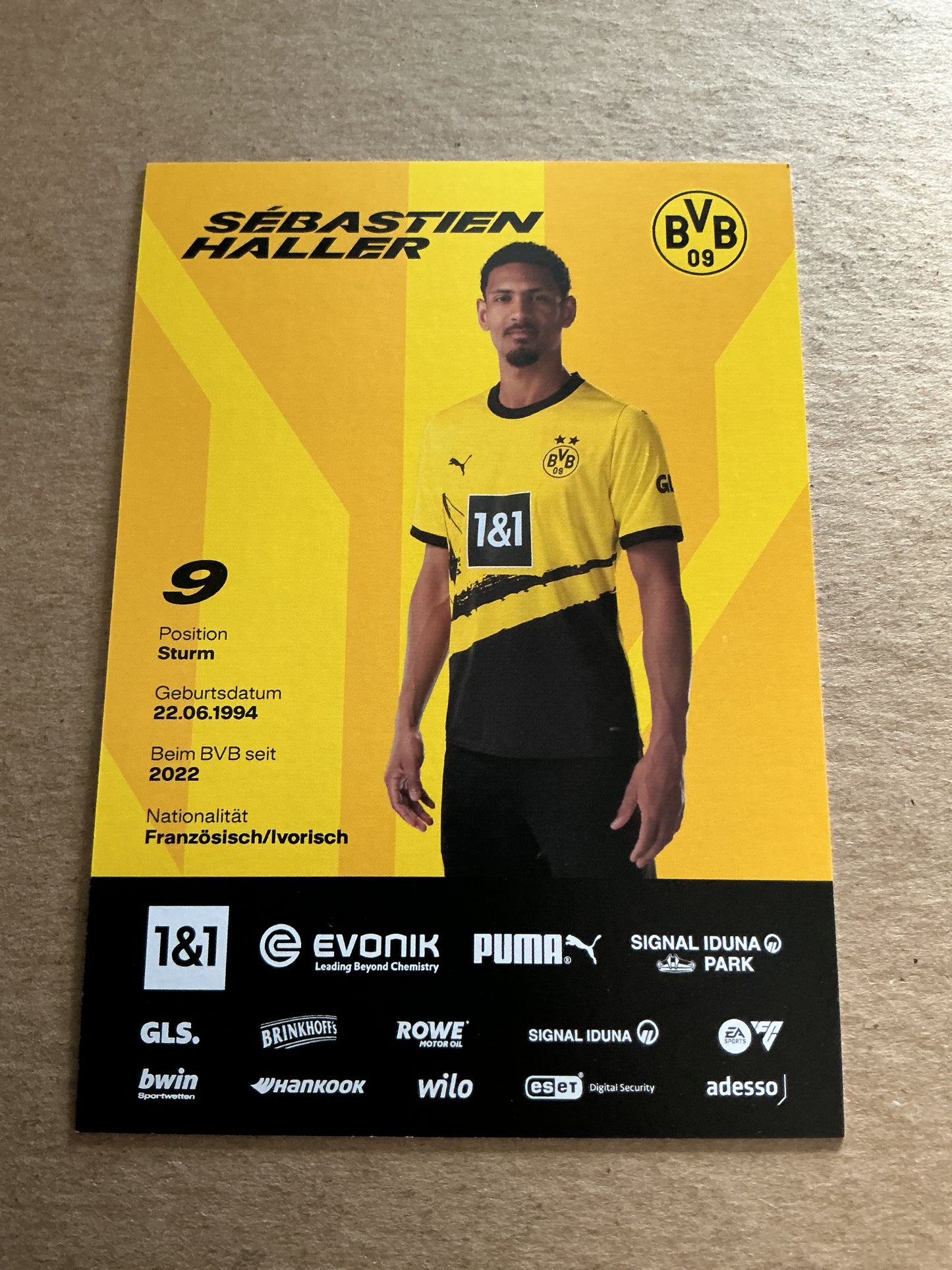 Sebastien Haller, France 🇫🇷 Borussia Dortmund 2023/24 hand signed