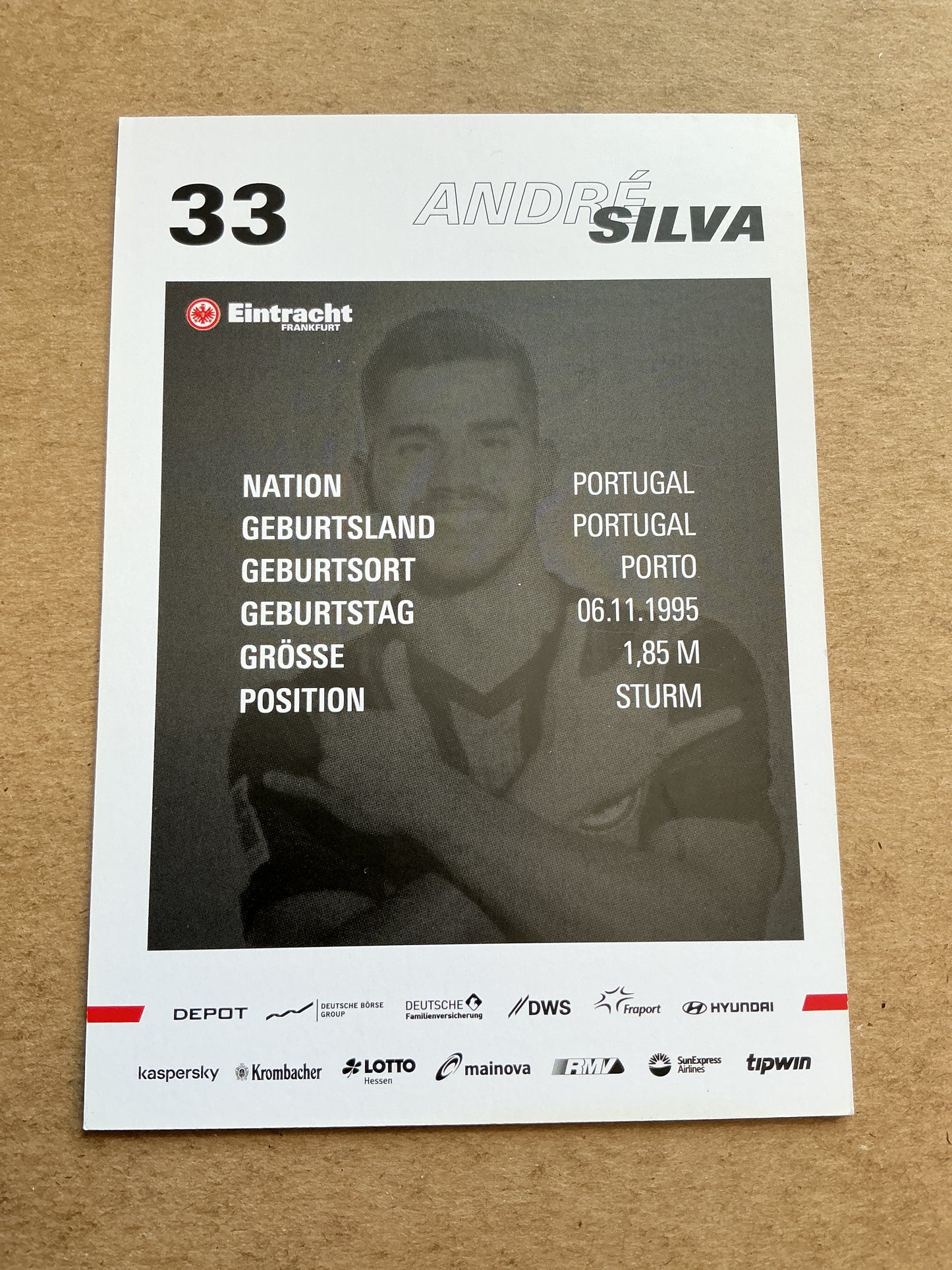 André Silva, Portugal 🇵🇹 Eintracht Frankfurt 2020/21 hand signed