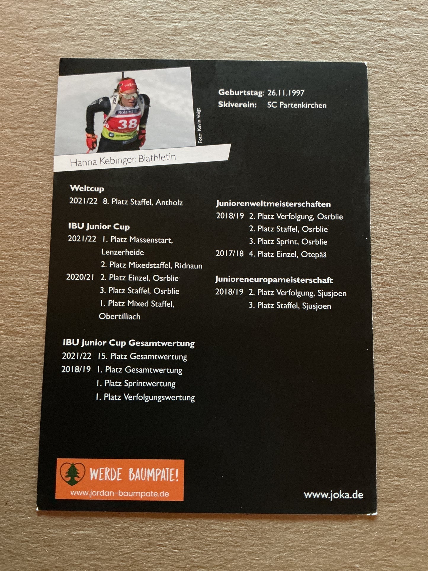 Hanna Kebinger, Germany 🇩🇪 Biathlon 2023/24 hand signed