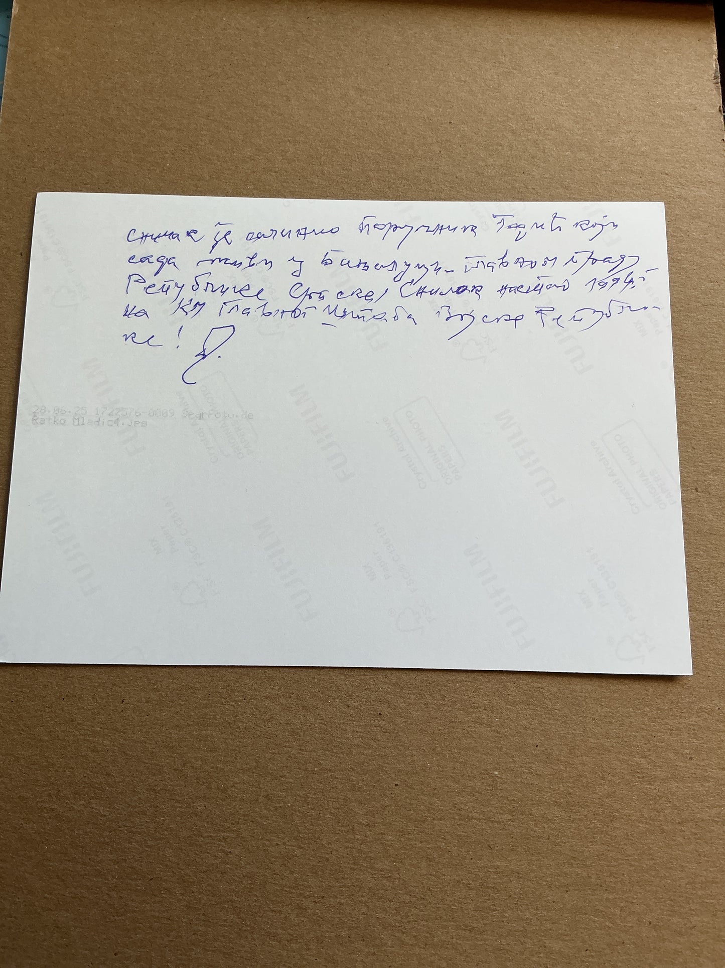 Ratko Mladic, Serbia 🇷🇸 General War Criminal hand signed