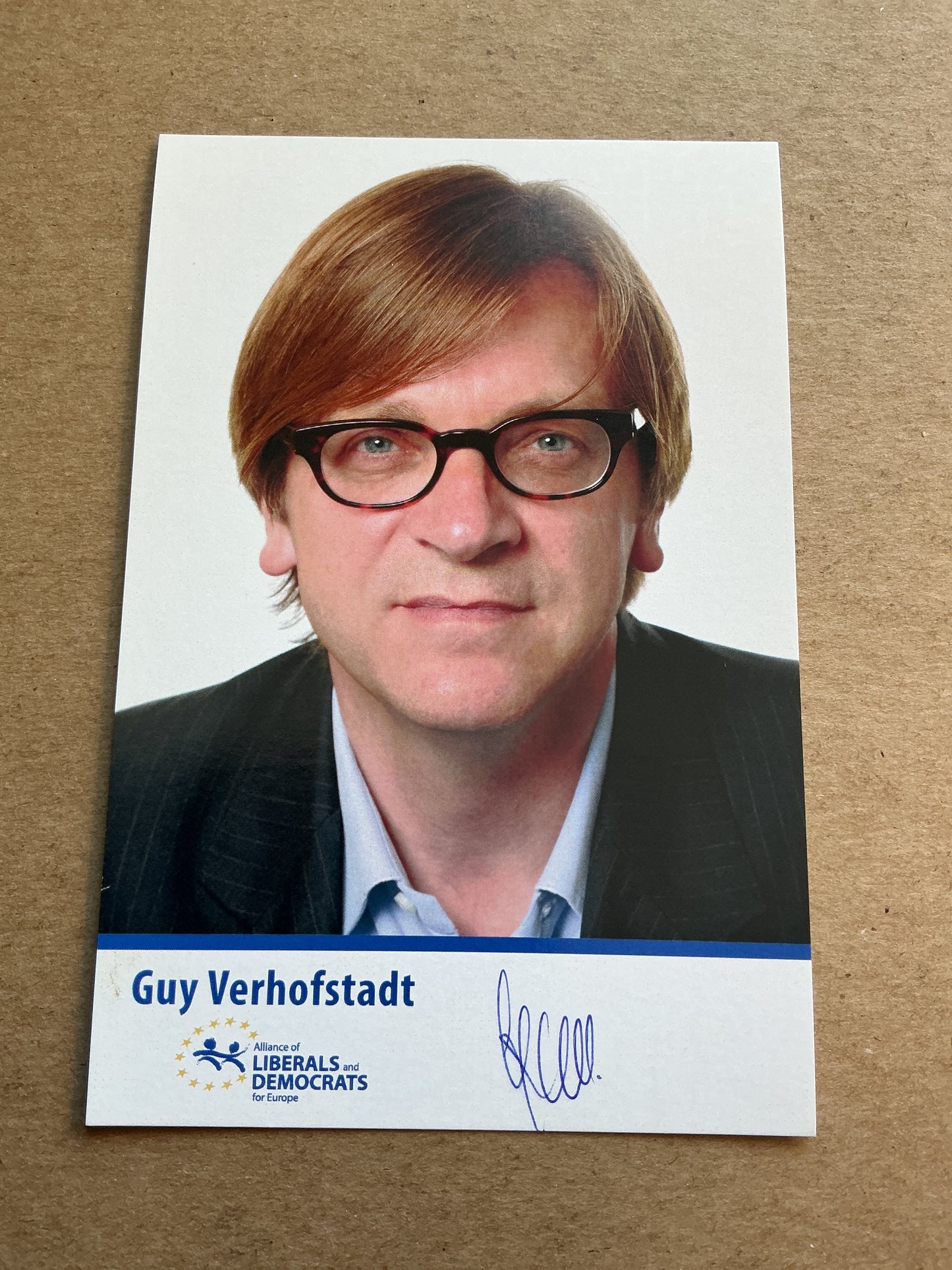 Guy Verhofstadt, Belgium 🇧🇪 Prime Minister hand signed
