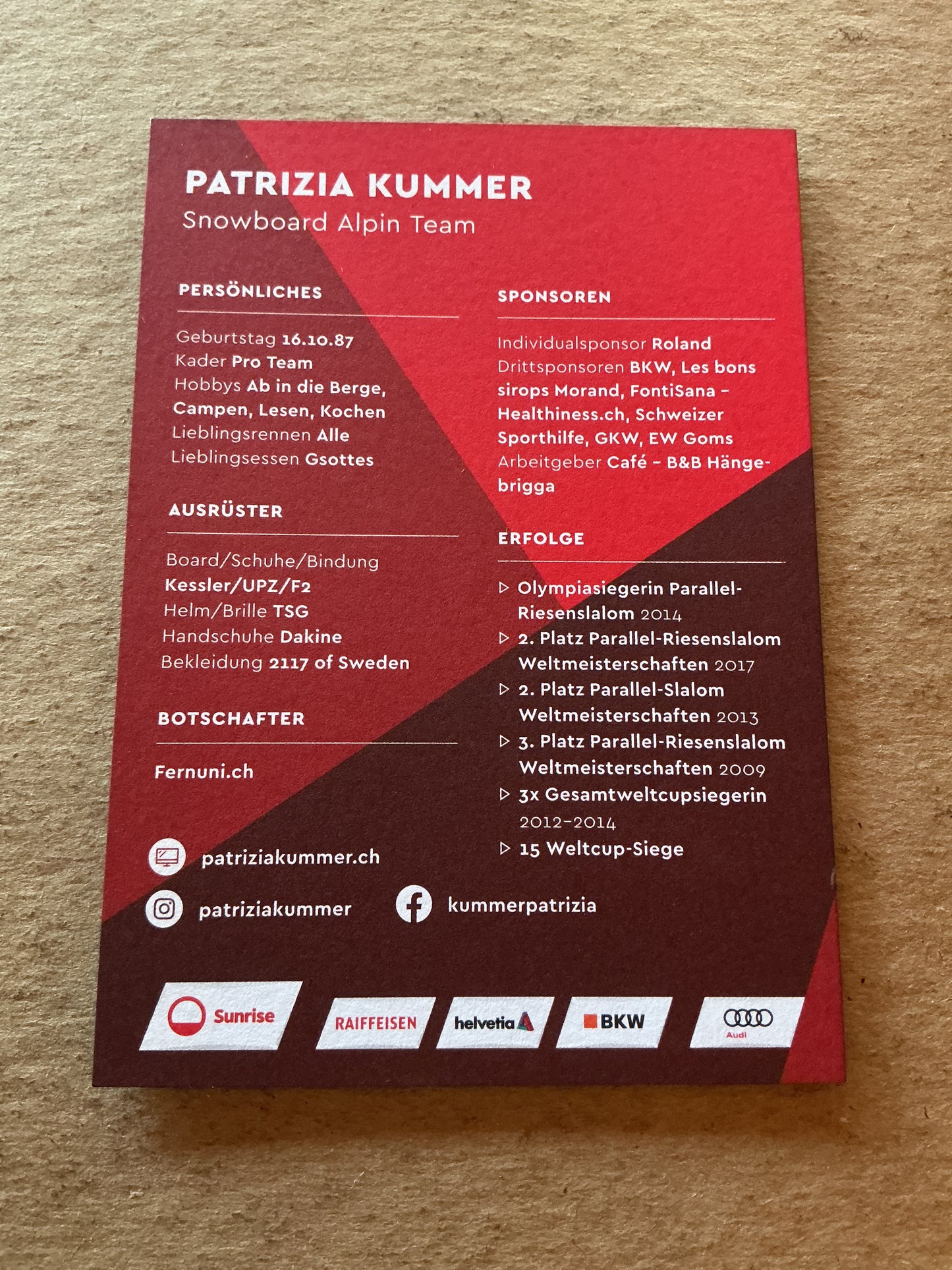 Patrizia Kummer, Switzerland 🇨🇭 Snowboard 2023/24 hand signed