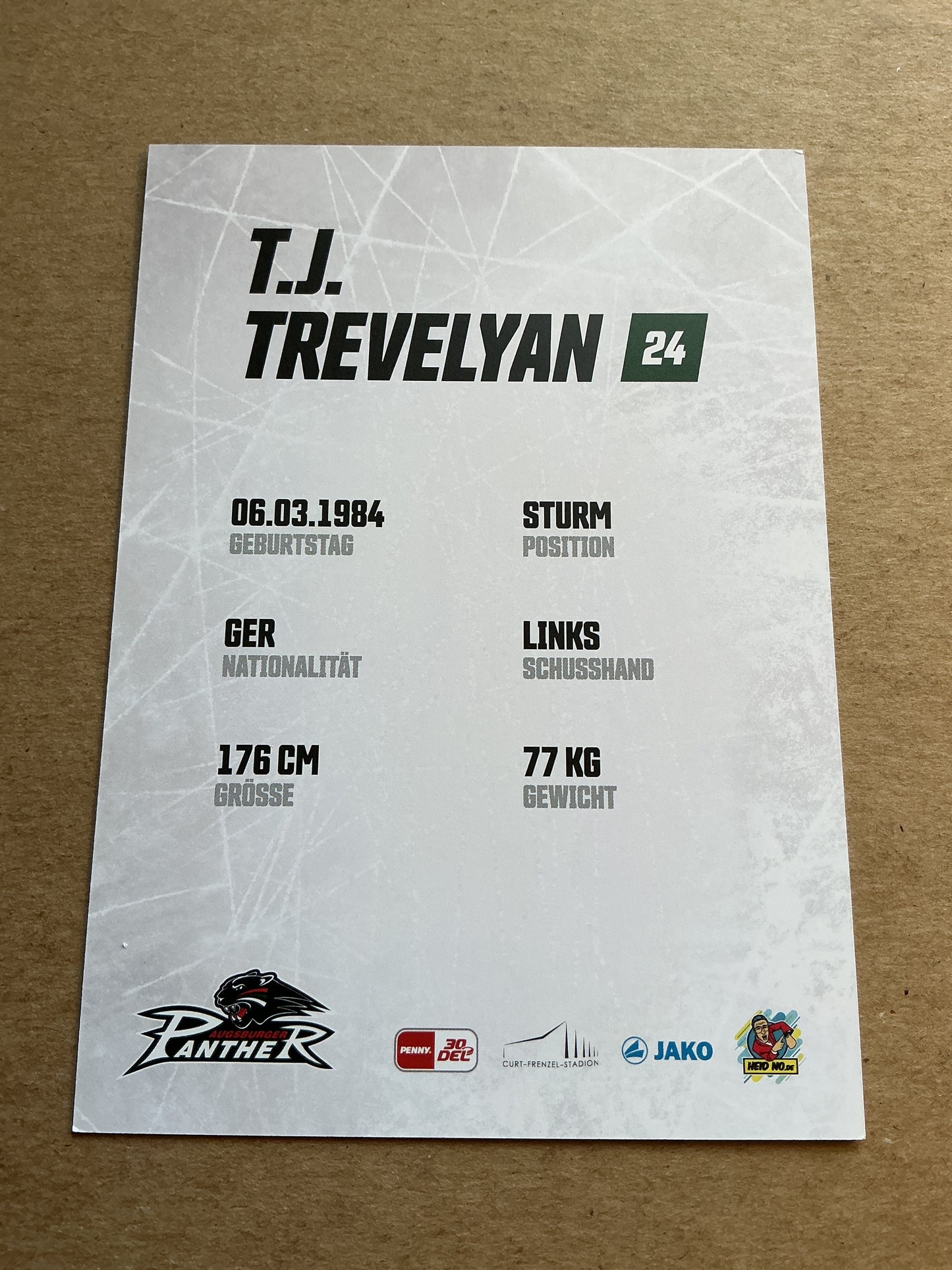 T.J. Trevelyan, Germany π©πͺ Augsburg Panther 2023/24 hand signed