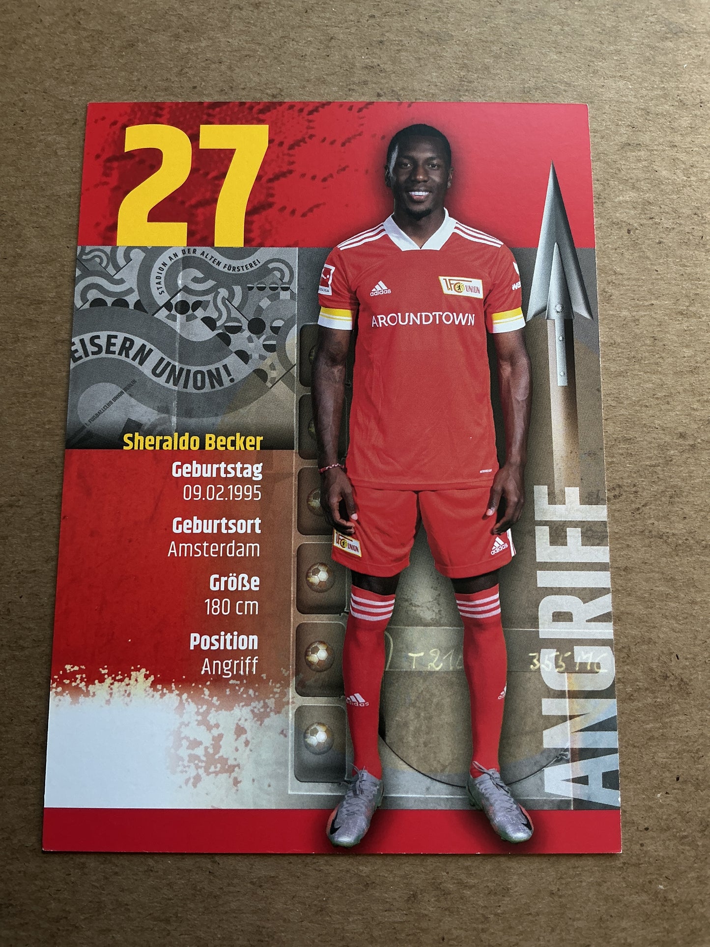 Sheraldo Becker, Netherlands π³π± 1.FC Union Berlin 2020/21 hand signed
