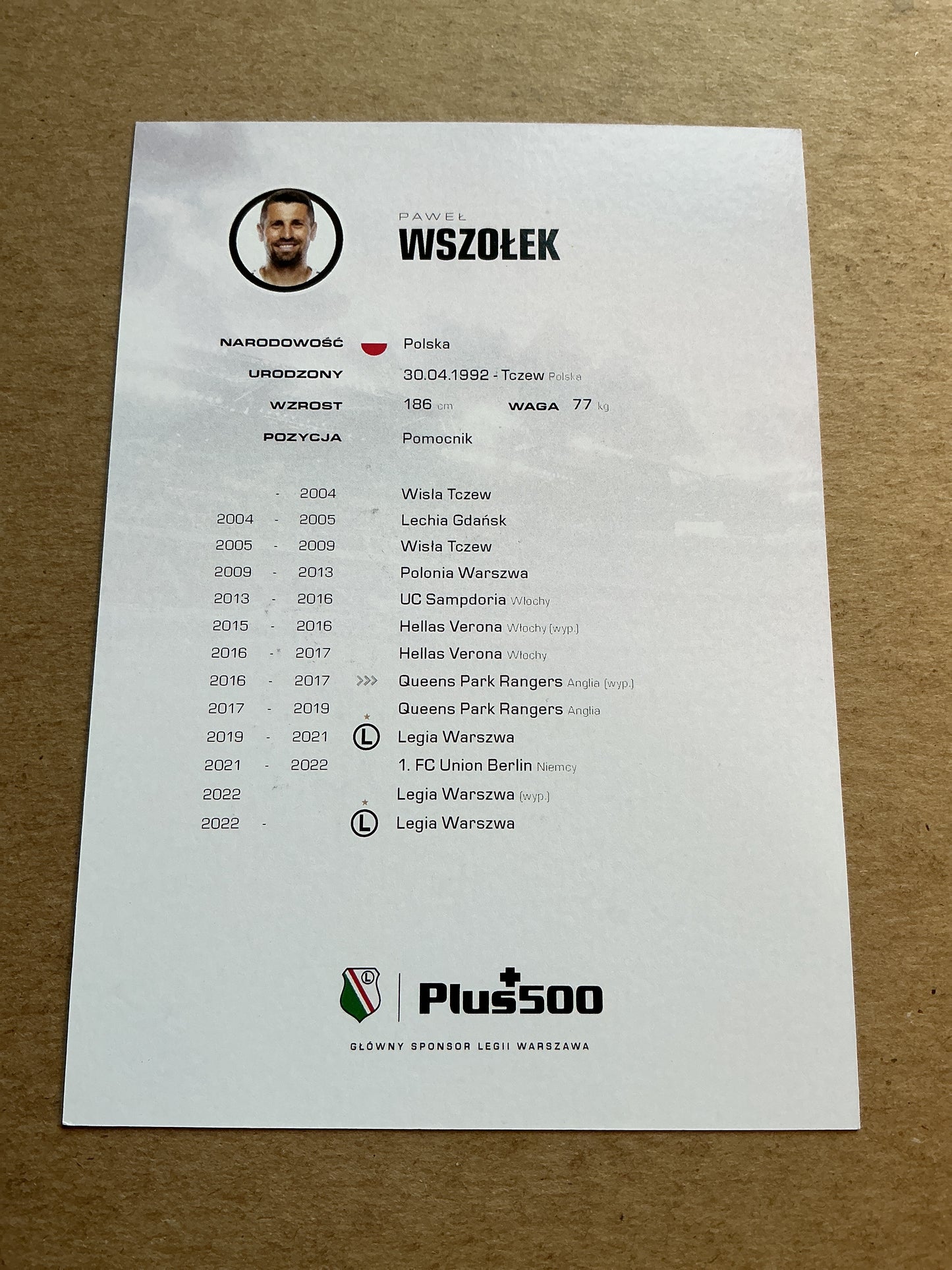 Pawel Wszołek, Poland 🇵🇱 Legia Warszawa 2023/24 hand signed