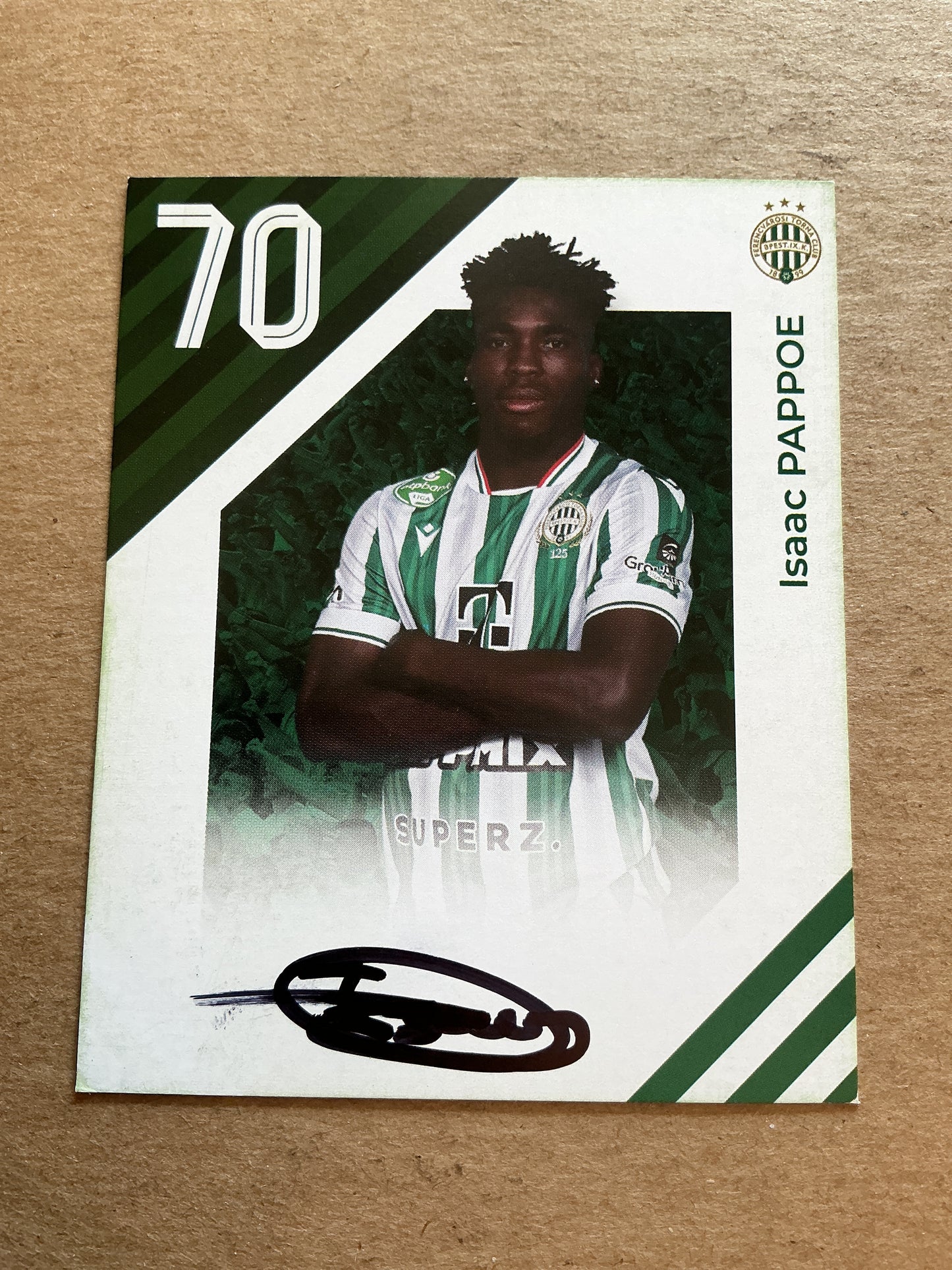 Isaac Pappoe, Ghana 🇬🇭 Ferencvaros TC 2024/25 hand signed
