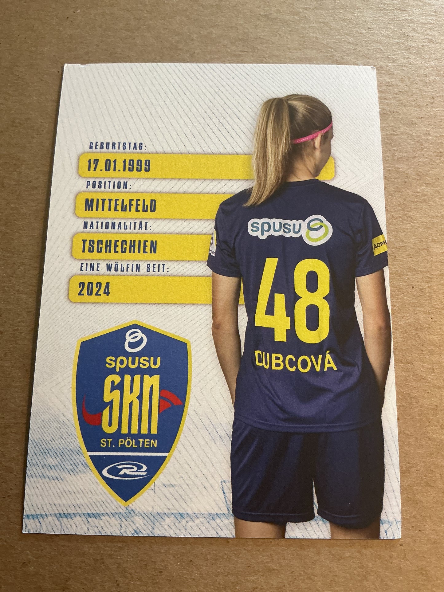 Kamila Dubcova, Czech Republic 🇨🇿 SKN St. Pölten 2024/25 hand signed