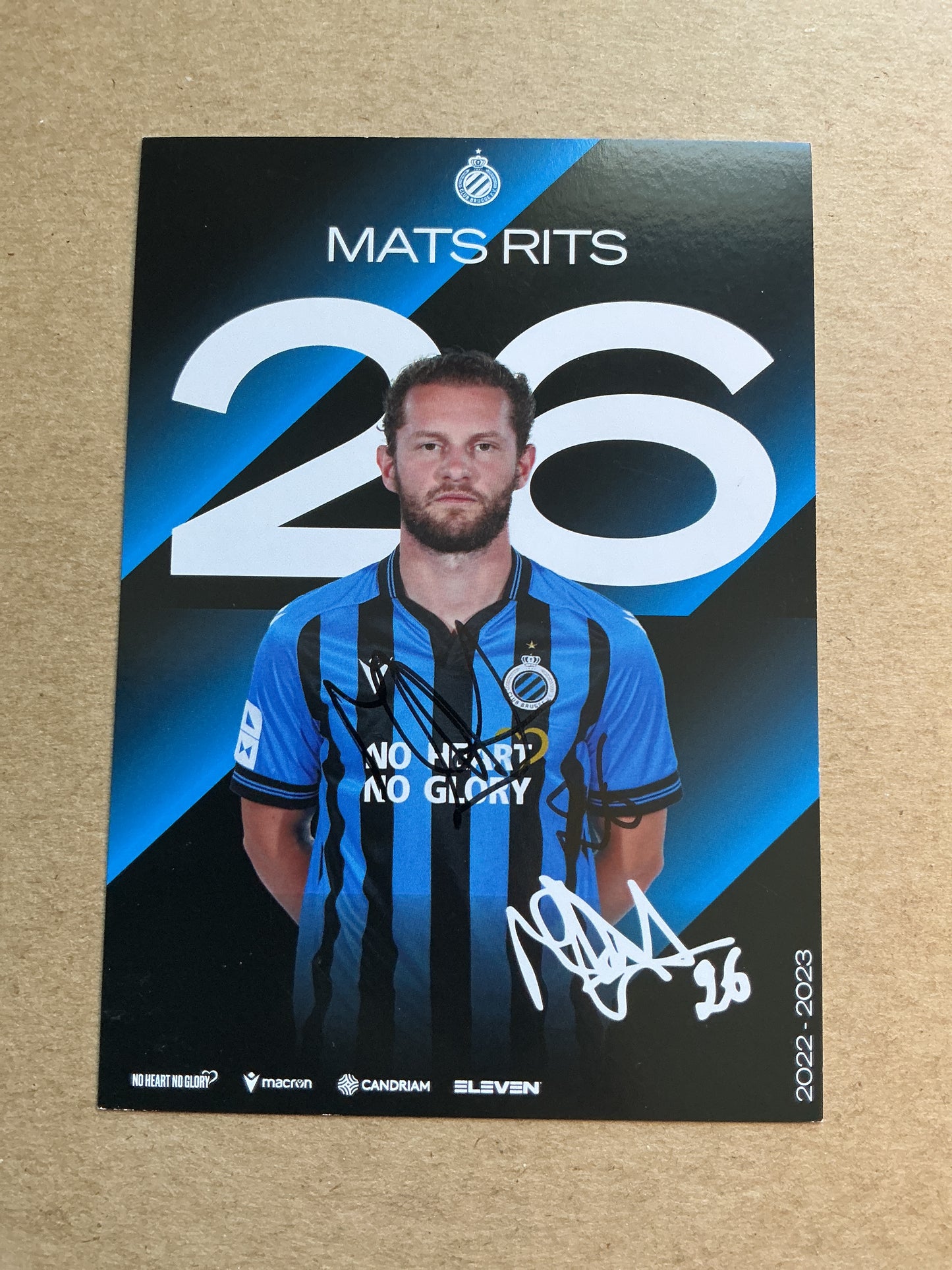 Mats Rits, Belgium 🇧🇪 Club Brugge 2022/23 hand signed