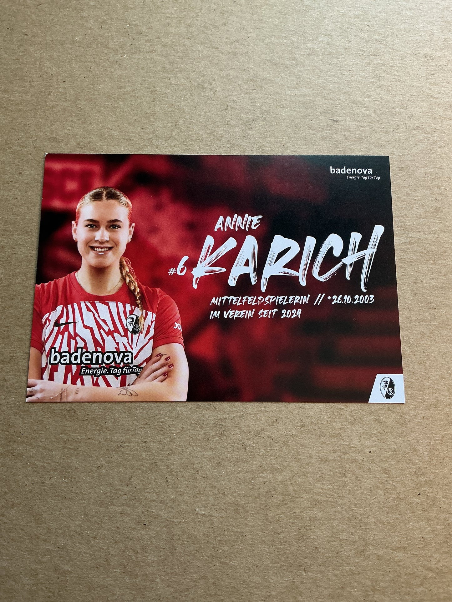 Annie Karich, USA 🇺🇸 SC Freiburg 2023/24 hand signed