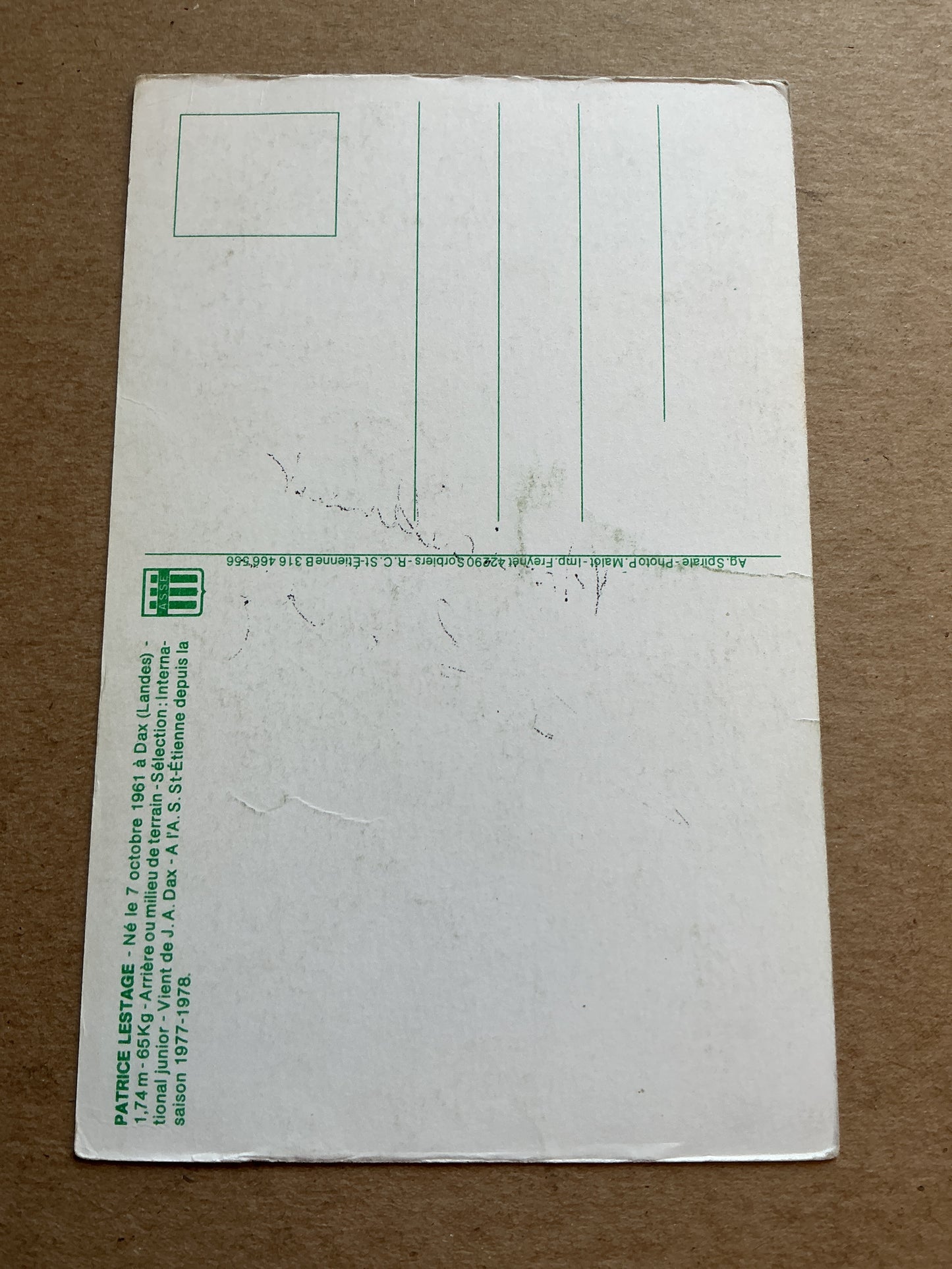 Patrice Lestage, France π«π· AS Saint-Etienne 1982/83 hand signed
