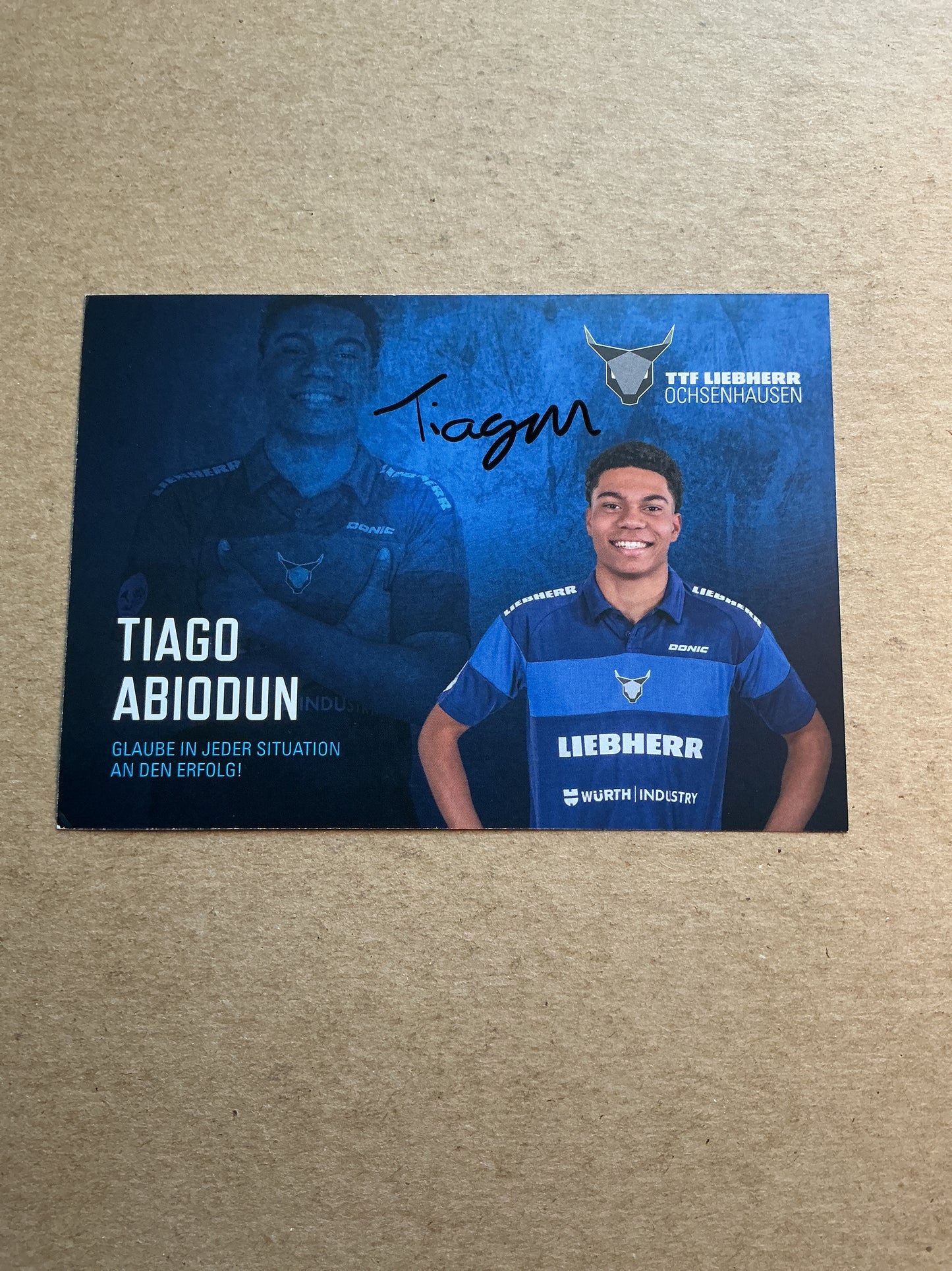 Tiago Abiodun, Portugal 🇵🇹 Table Tennis Sports 2024 hand signed