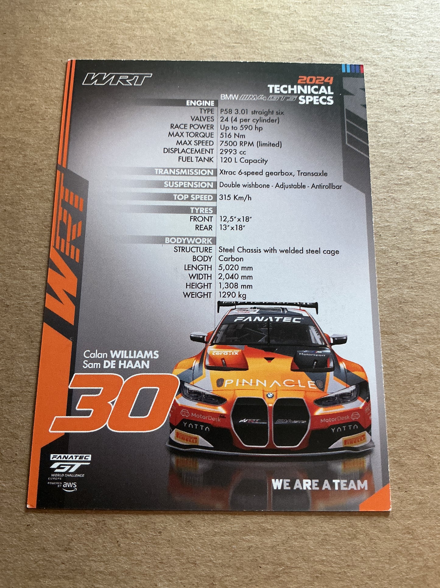 Calan Williams, Australia 🇦🇺 Racing Sports 2025 hand signed