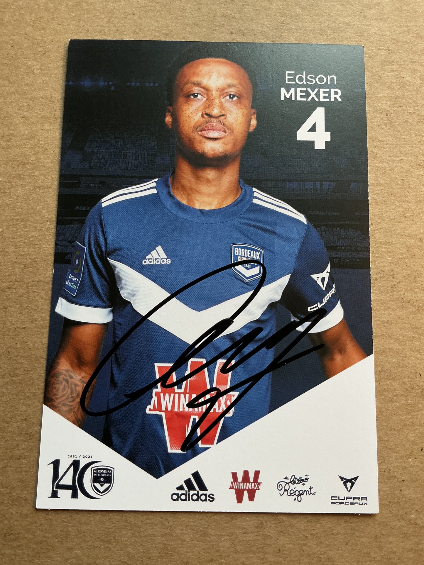 Edson Mexer, Mozambique 🇲🇿 Girondins Bordeaux 2021/22 hand signed