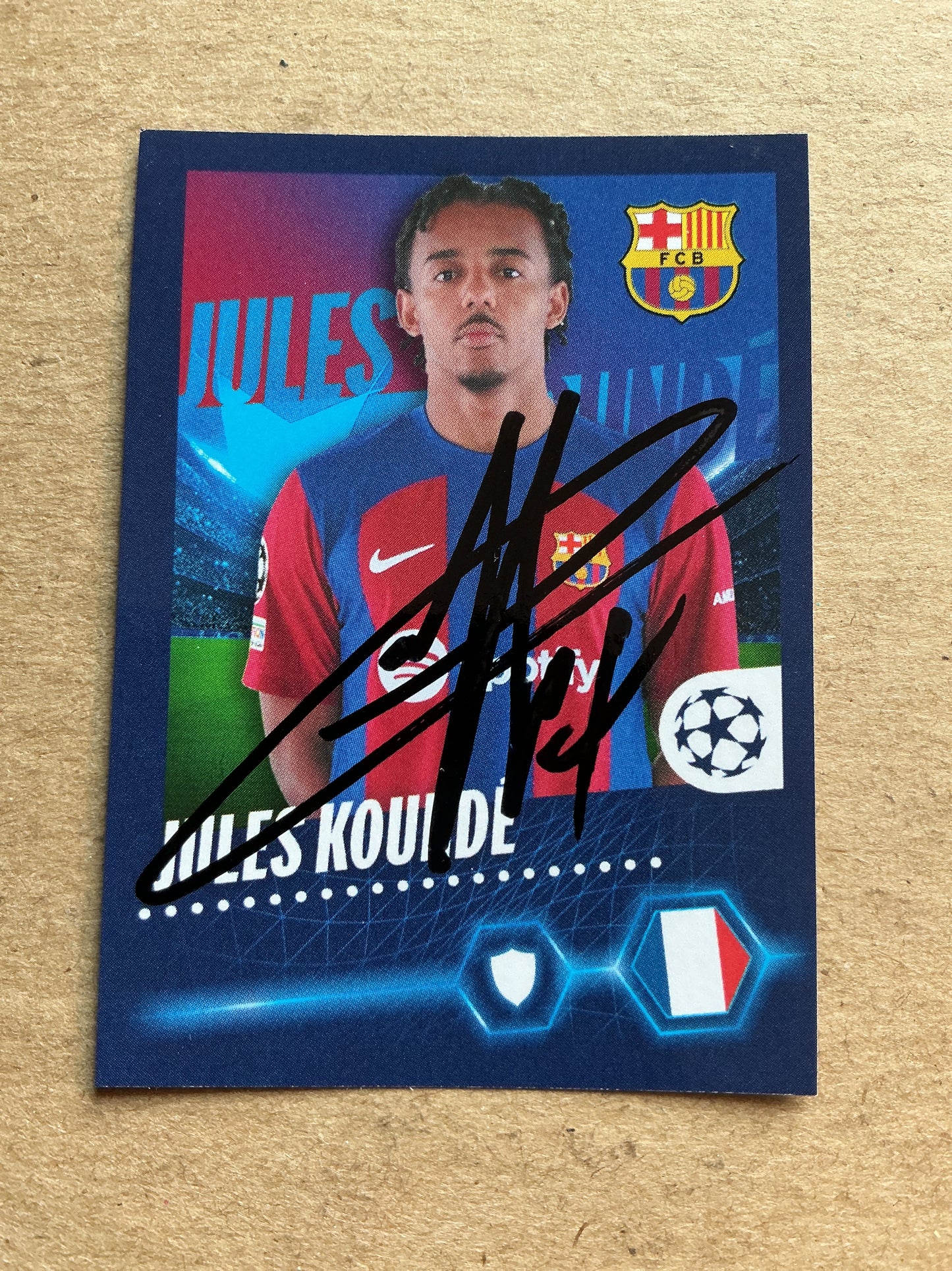 Jules Kounde, France 🇫🇷 FC Barcelona 2023/24 Topps hand signed