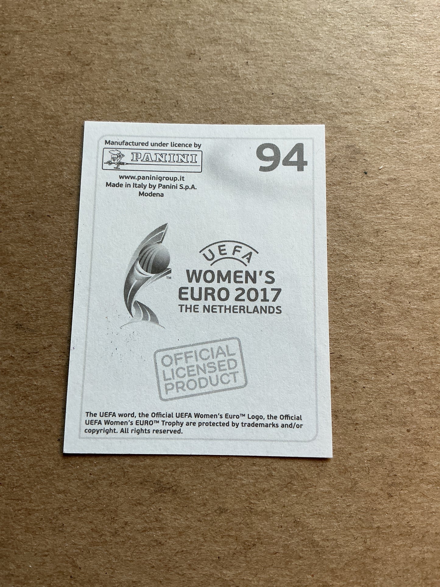 Janice Cayman, Belgium 🇧🇪 FIFA Women’s Euro Cup 2017 Panini hand signed