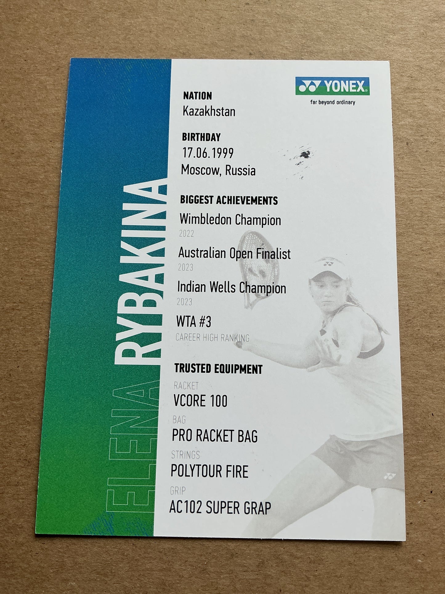 Elena Rybakina, Kazakhstan 🇰🇿 Tennis Sports 2025 hand signed