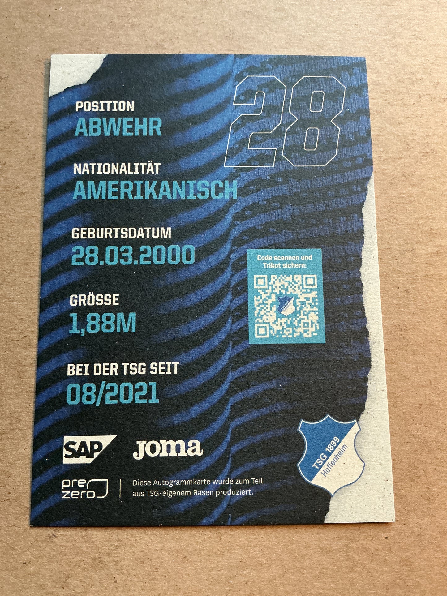Chris Richards, USA 🇺🇸 TSG 1899 Hoffenheim 2021/22 hand signed