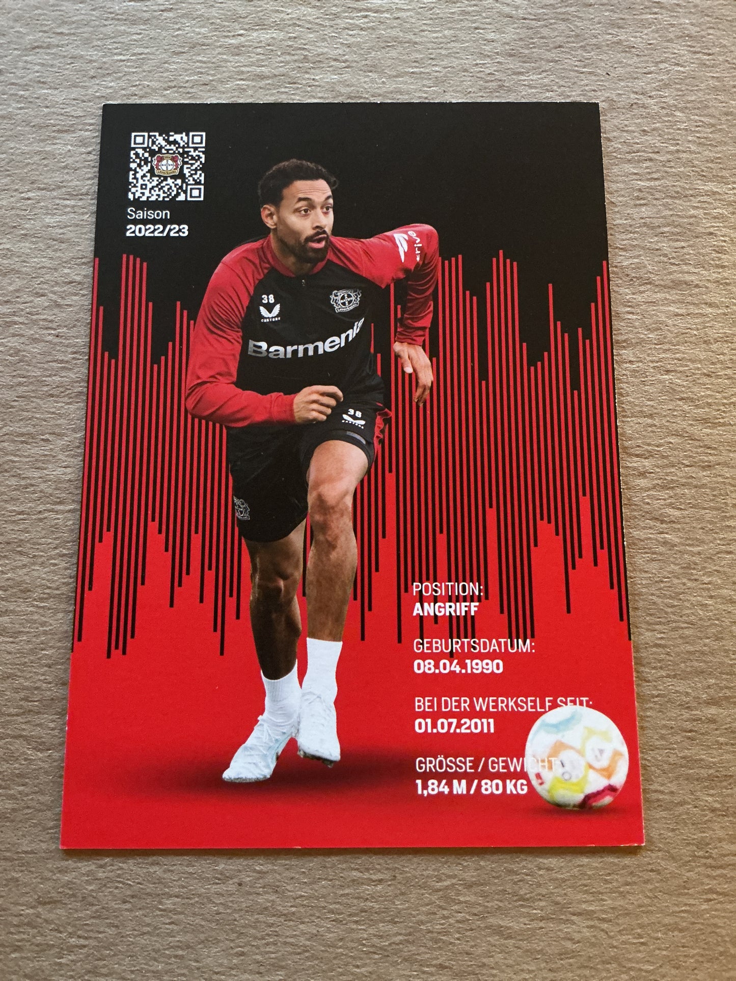 Karim Bellarabi, Germany π©πͺ Bayer 04 Leverkusen 2022/23 hand signed