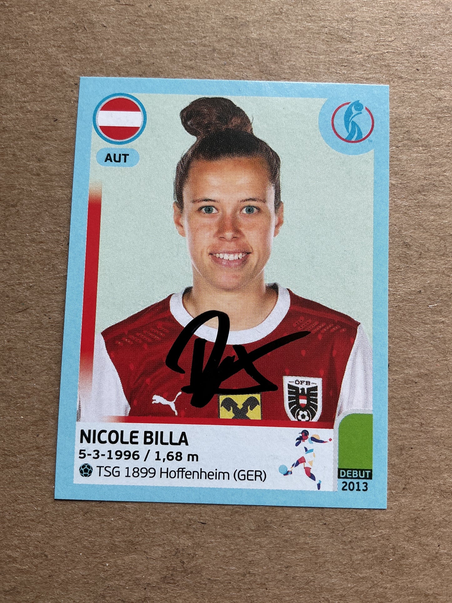 Nicole Billa, Austria 🇦🇹 UEFA Women’s Euro Cup 2022 Panini hand signed