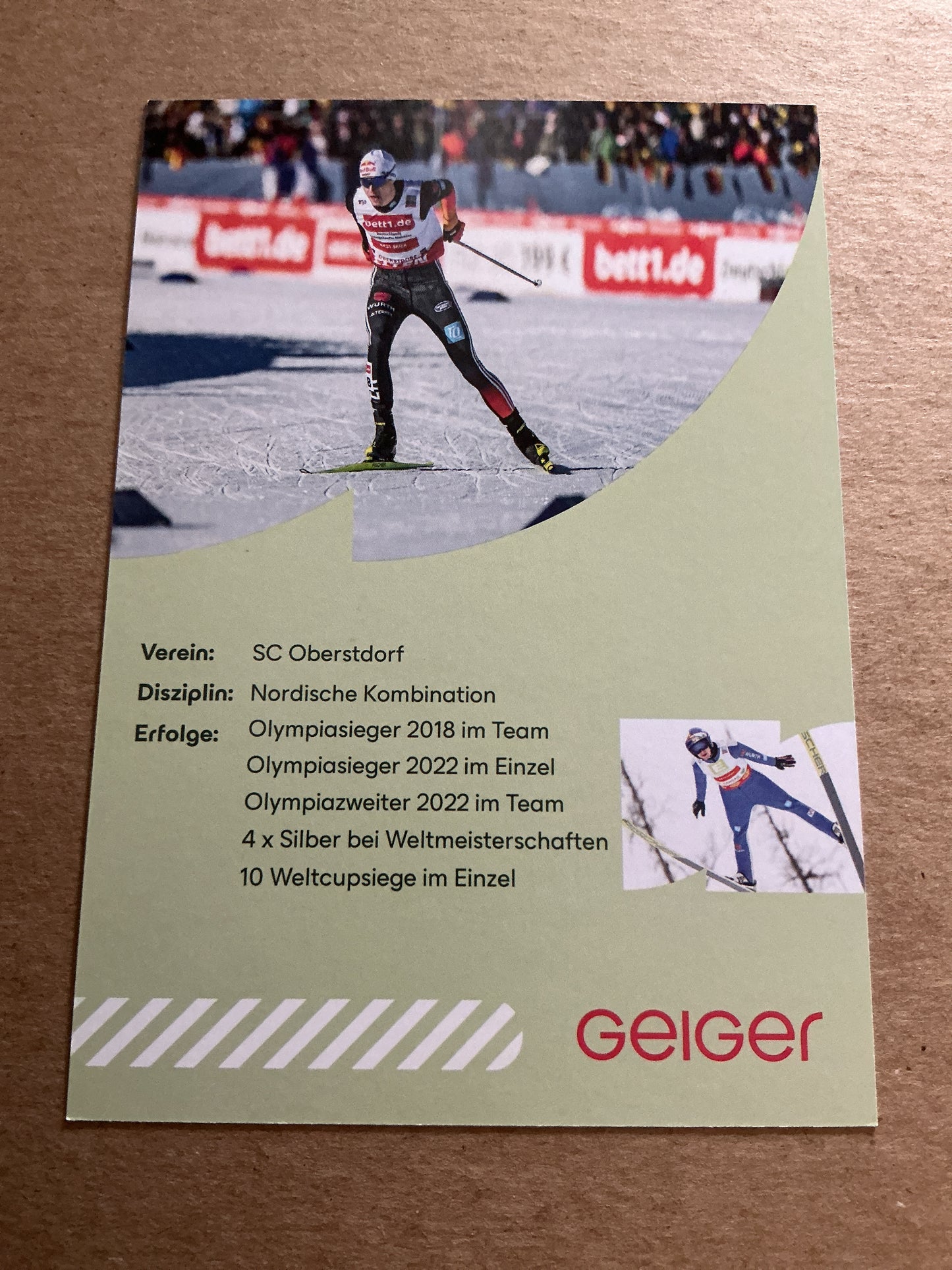 Vinzenz Geiger, Germany π©πͺ Nordic Combined Winter Sports 2024/25 hand signed