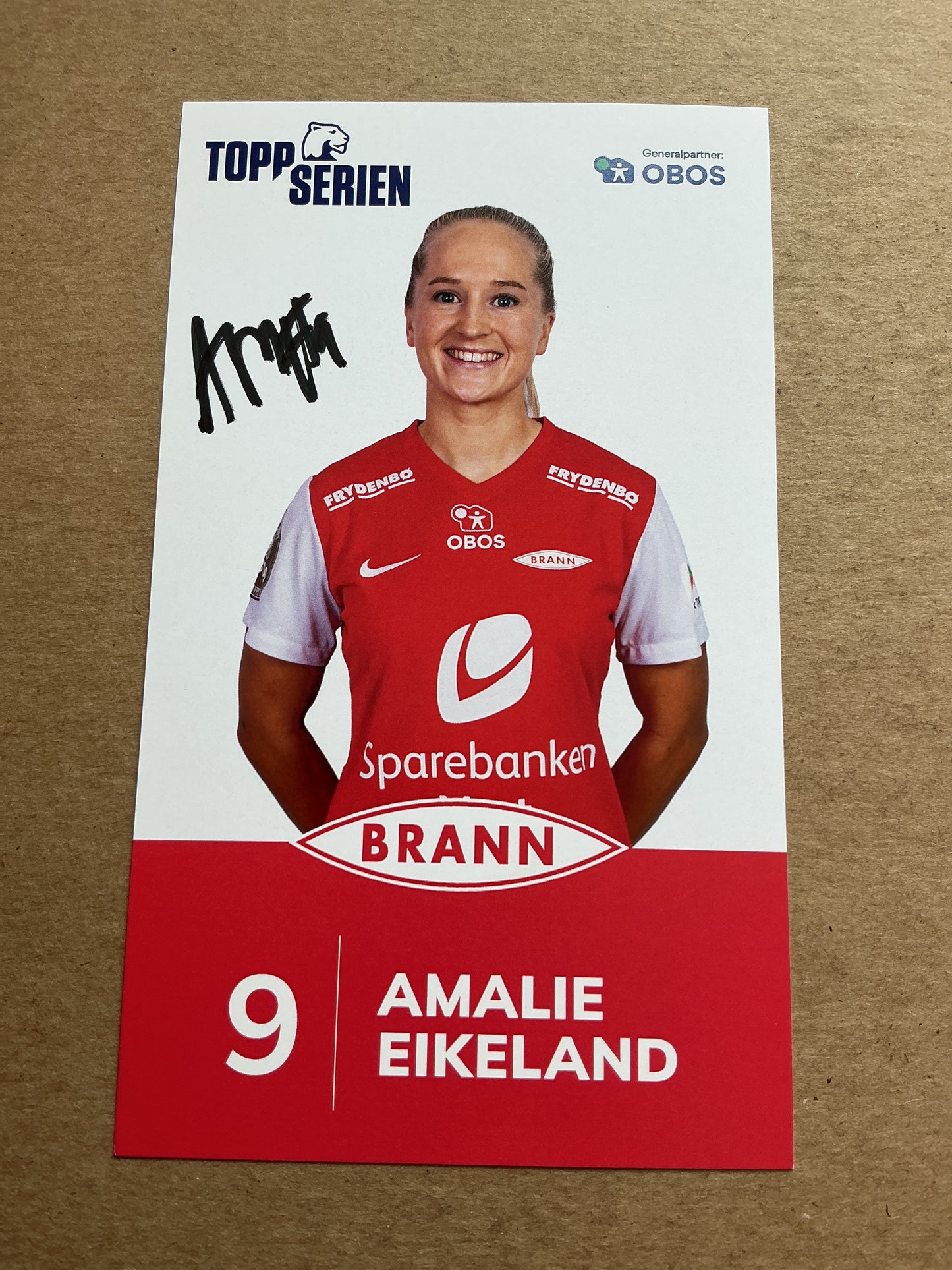 Amalie Eikeland, Norway 🇳🇴 SK Brann Kvinner 2023/24 hand signed