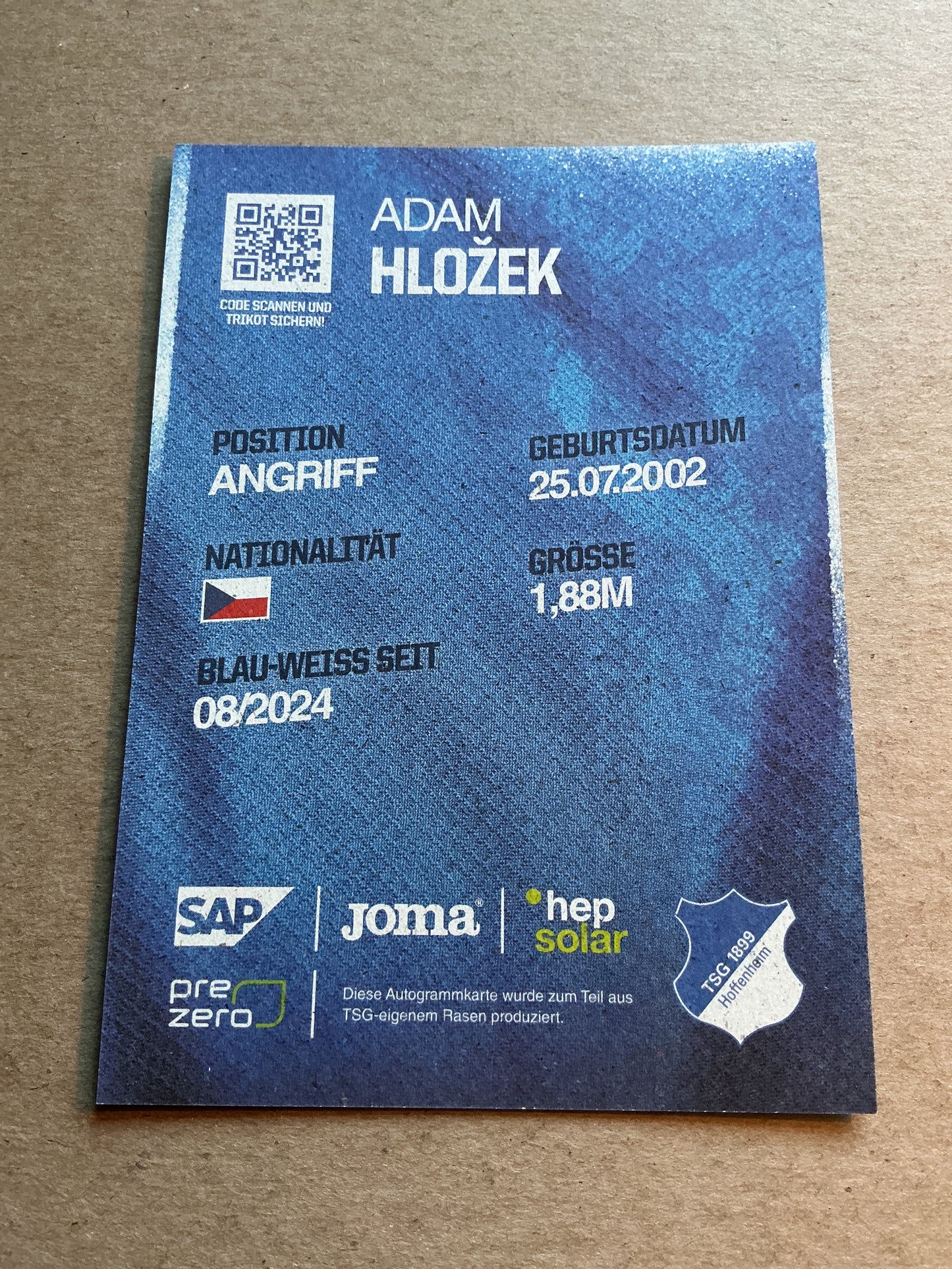 Adam Hlozek, Czech Republic 🇨🇿 TSG 1899 Hoffenheim 2024/25 hand signed
