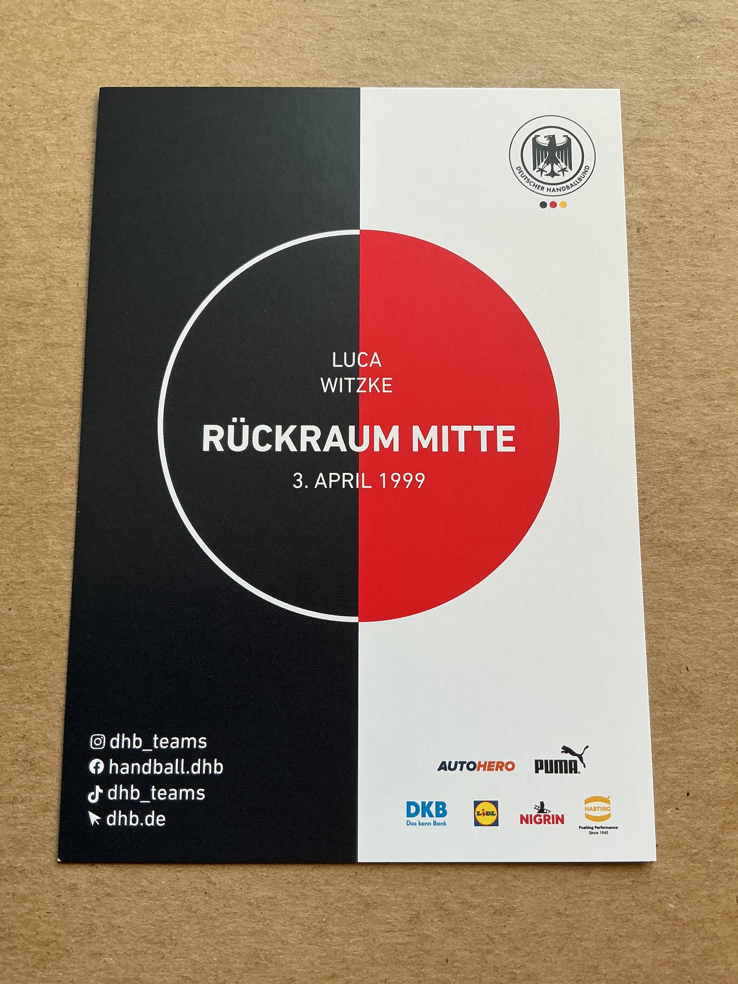 Luca Witzke, Germany 🇩🇪 Handball Summer Olympics 2024 hand signed