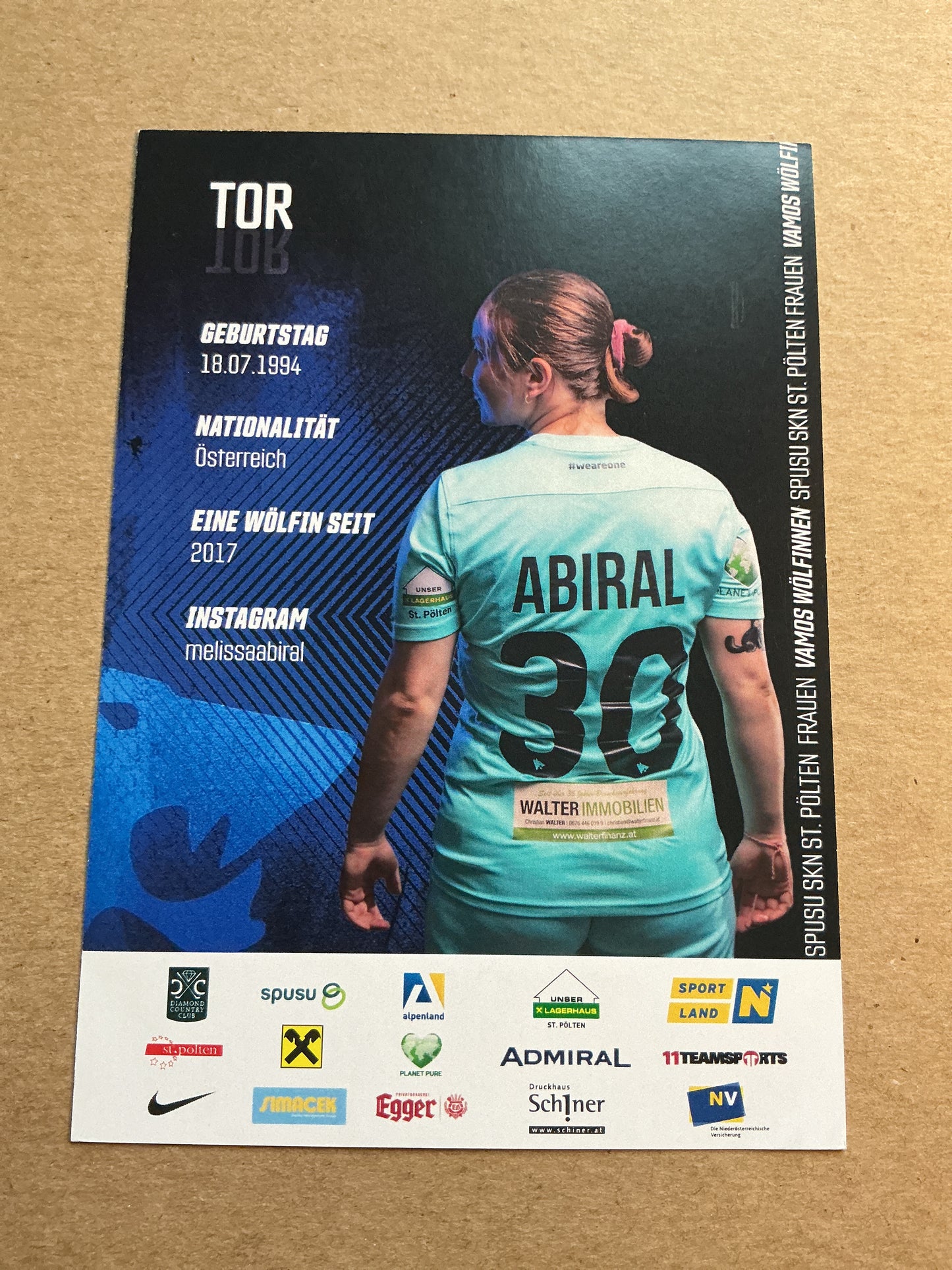 Melissa Abral, Austria 🇦🇹 SKN St.Pölten 2022/23 hand signed