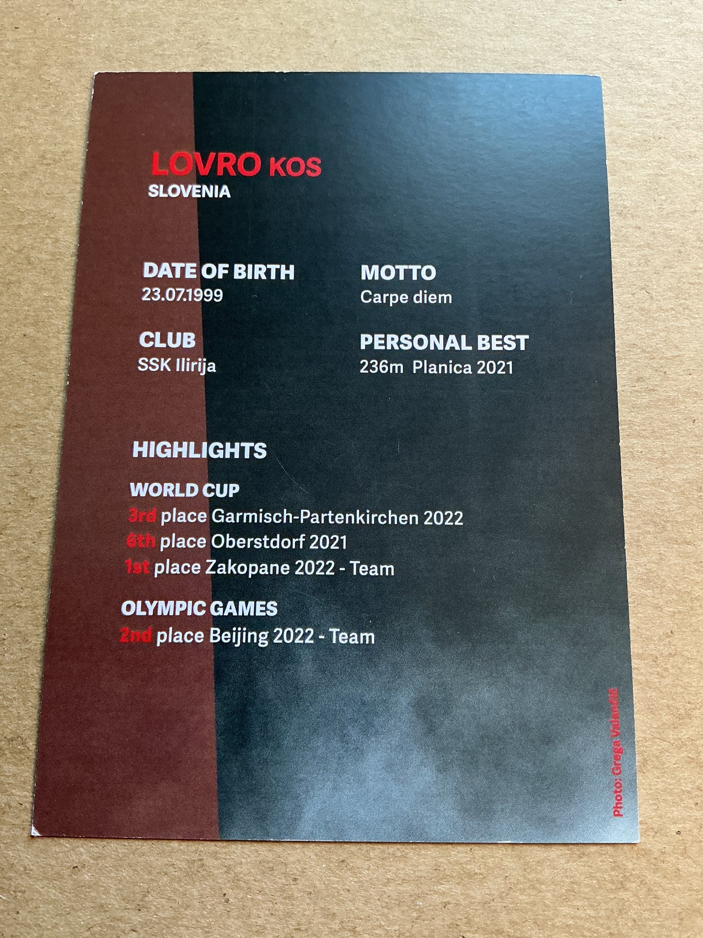 Lovro Kos, Slovenia 🇸🇮 Ski Jumping Winter Sports 2024/25 hand signed