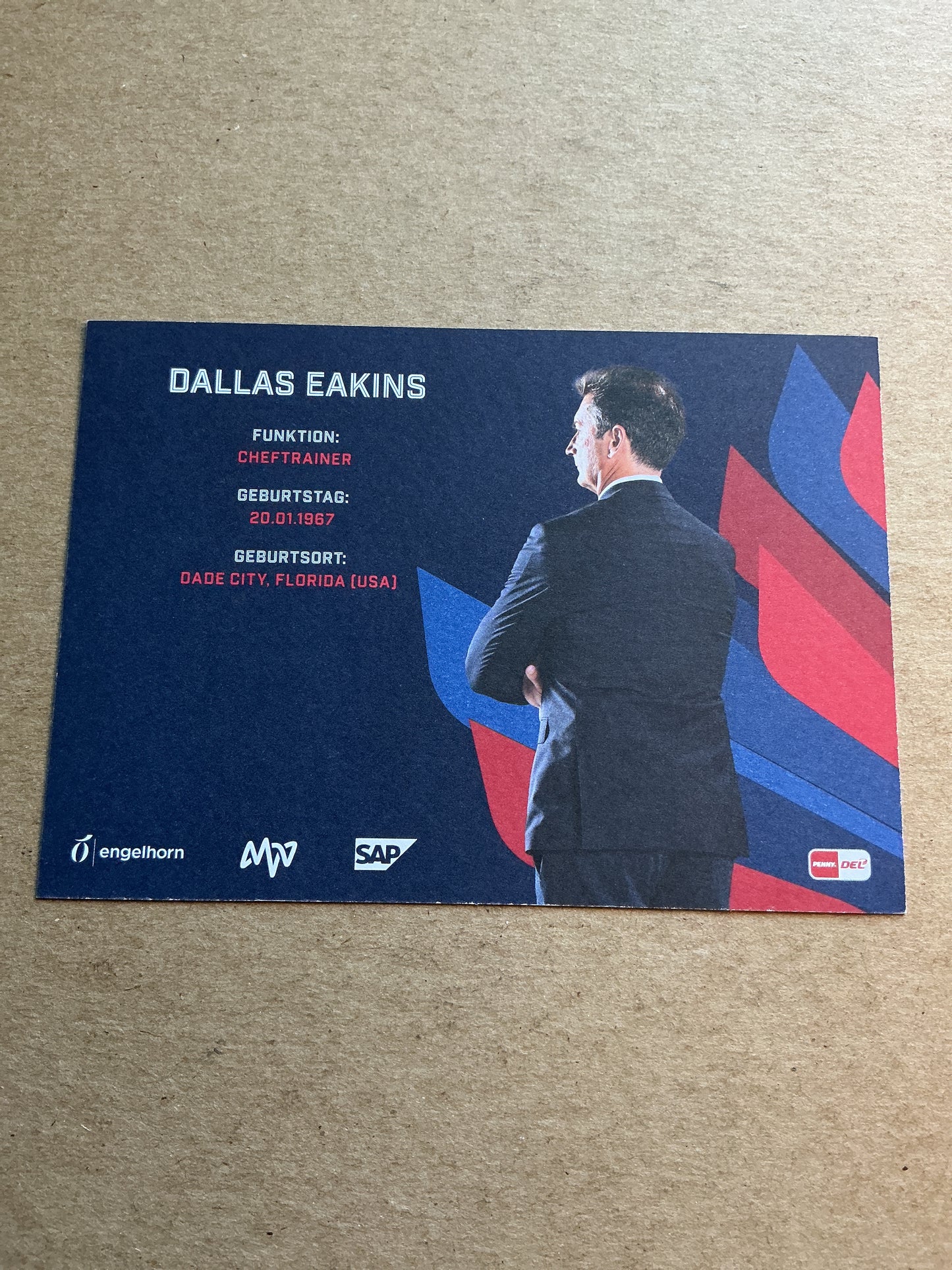 Dallas Eakins, Germany 🇩🇪 Adler Mannheim 2024/25 hand signed
