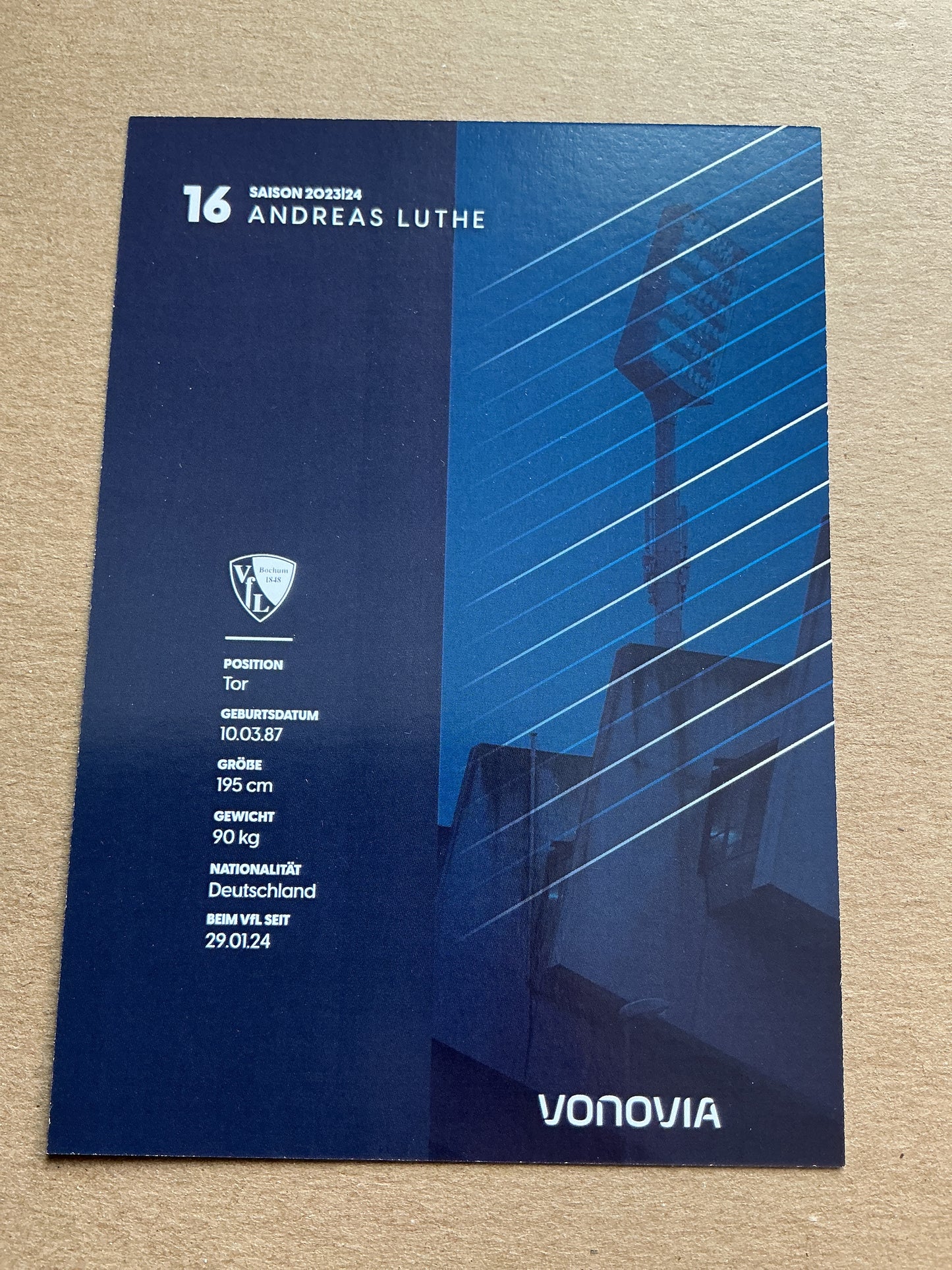 Andreas Luthe, Germany 🇩🇪 VfL Bochum 2023/24 hand signed